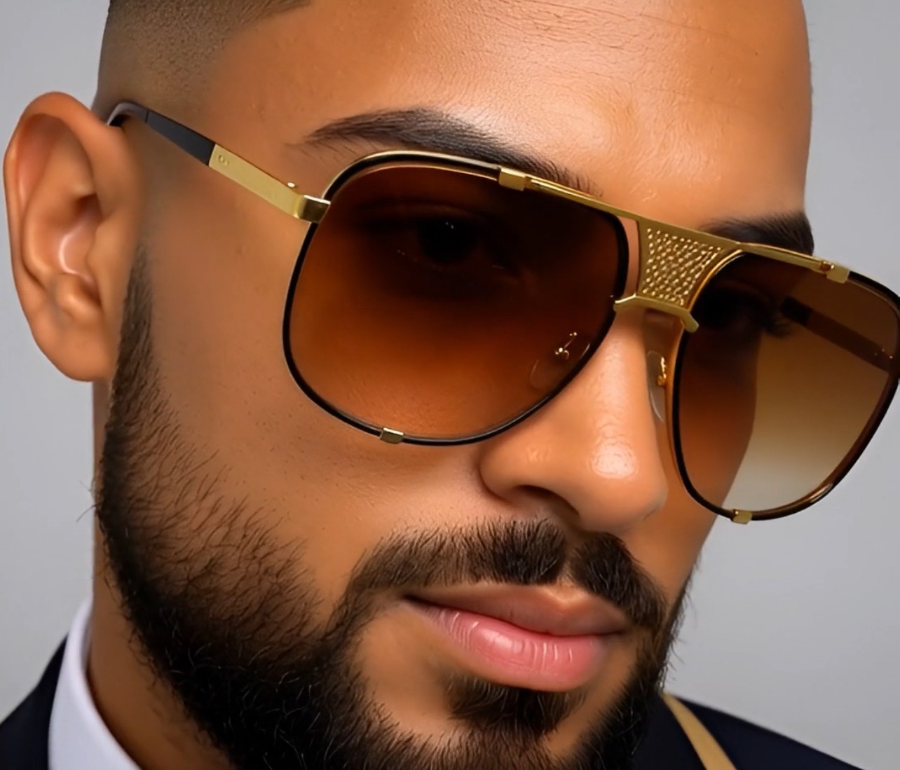 Luxury Sun Glasses Outdoor Driving Retro Black Gradient Lens Classic Eye Glasses
