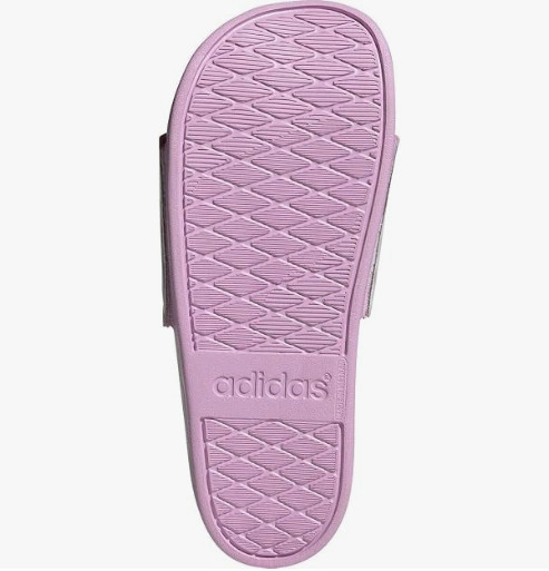 adidas Adilette Comfort Slides Womens 7 Dash Grey Clear Lilac White New FZ4878
