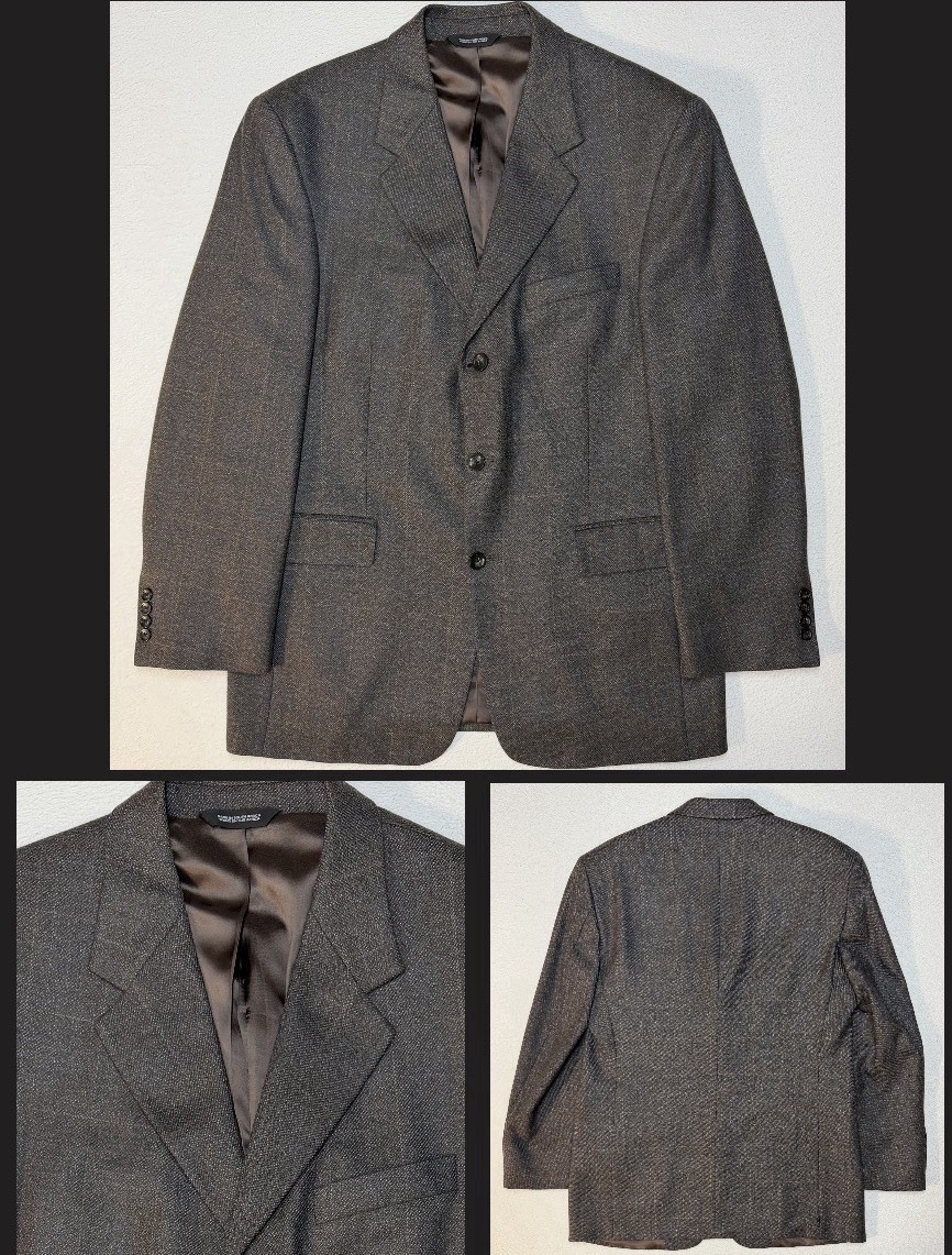 Stafford Executive Blazer Sz 40R Heathered Grays Tweed Wool & Cashmere Blend EUC