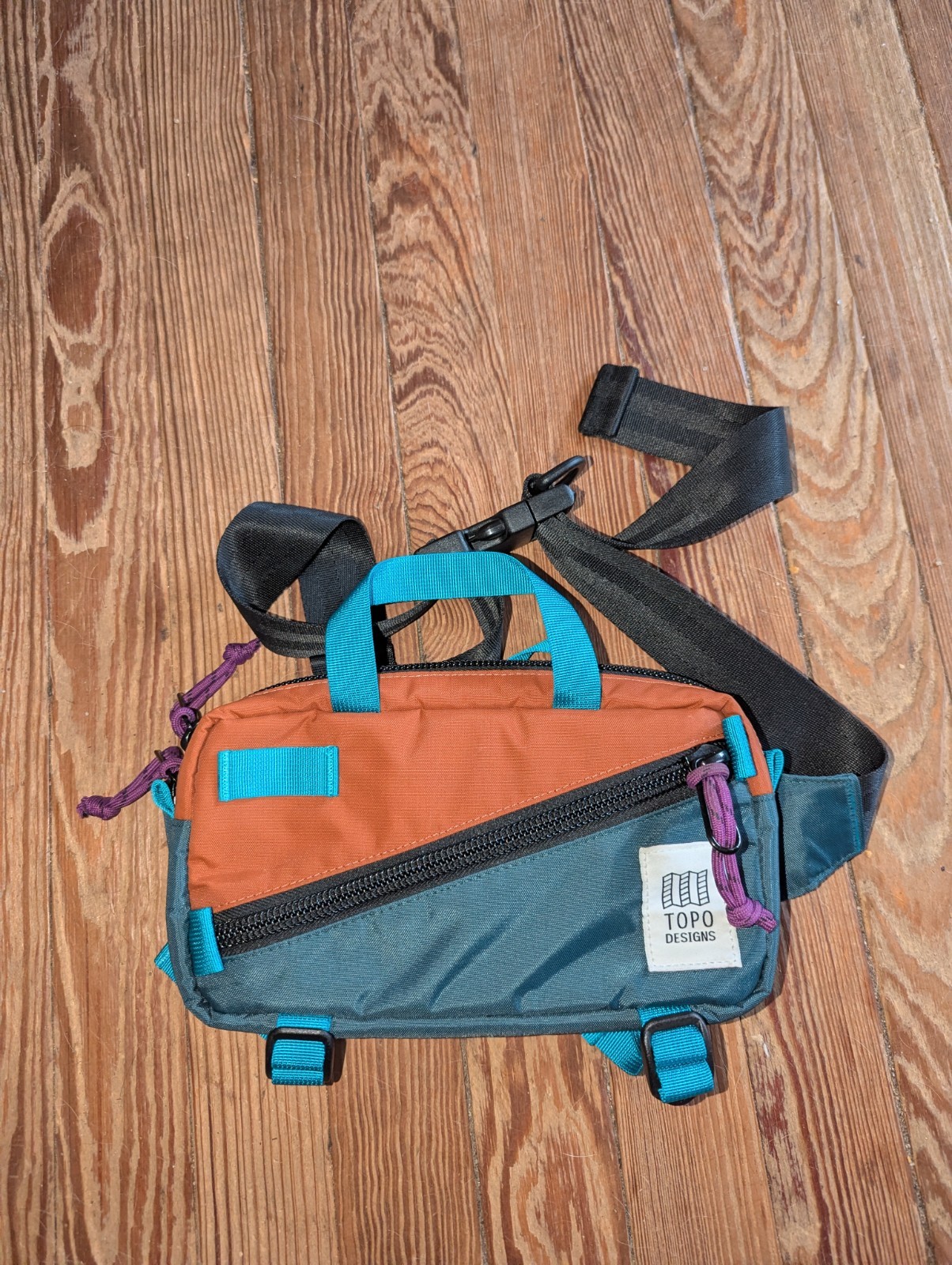 Topo Designs Mini Quick Pack Botanic Green Clay 1.7L Shoulder Sling Waist Fanny