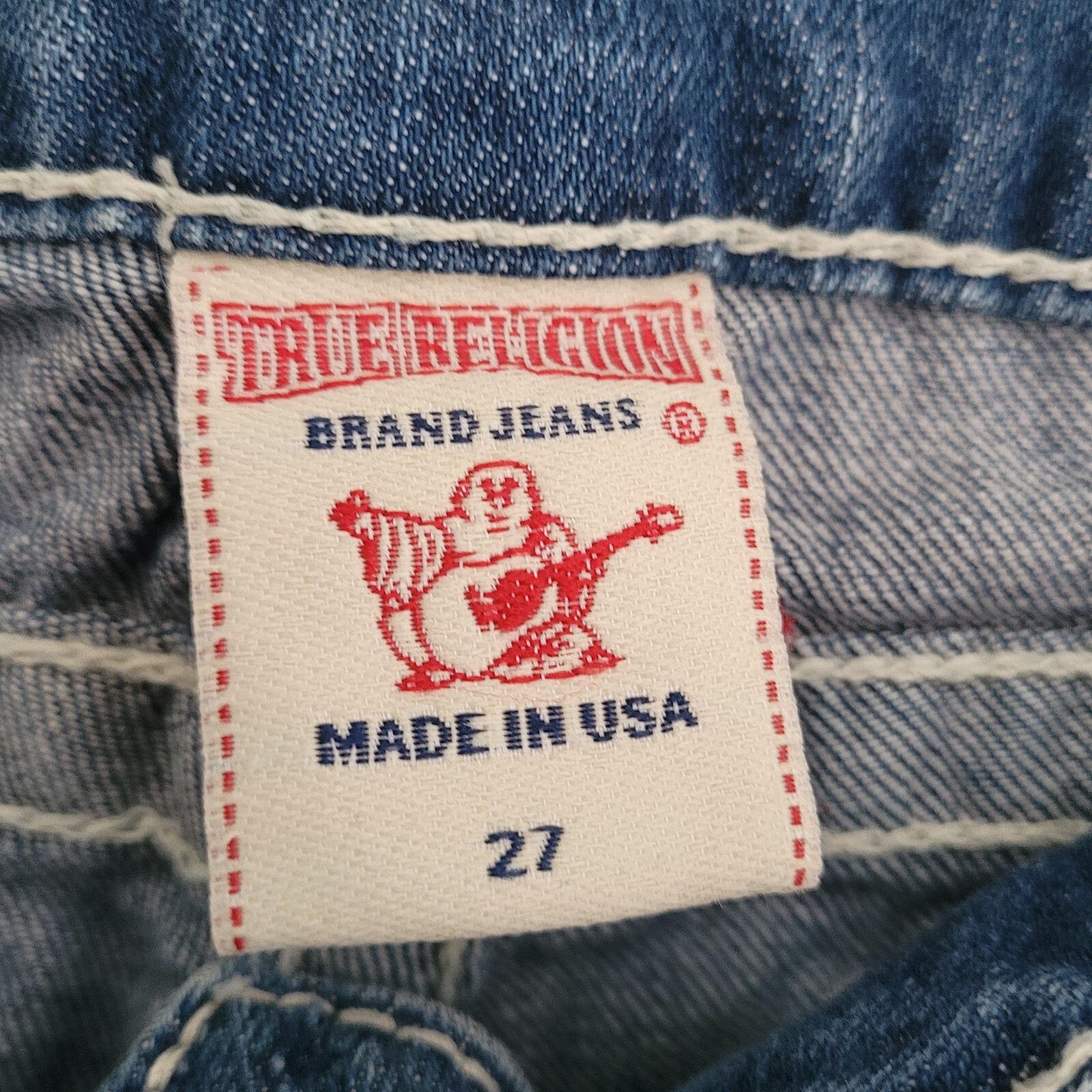 True Religion Becky Bootcut Jeans Size 27 Flap Pockets Medium Distressed