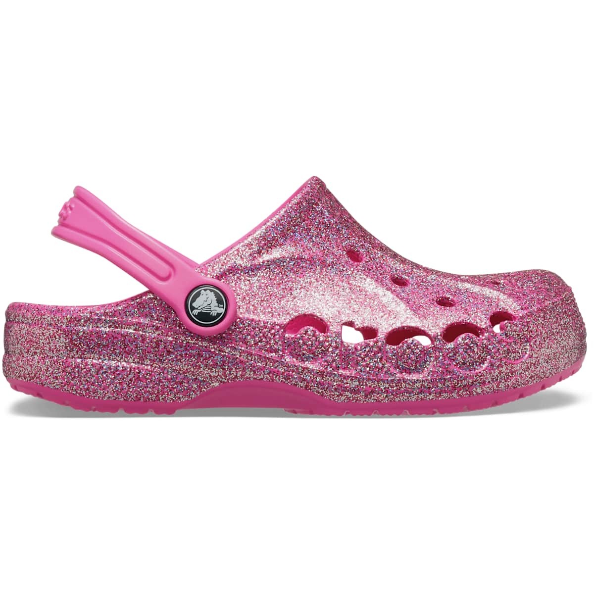 Crocs Toddler Baya Glitter Clogs – Lightweight, Glitter Finish, Pivot Heel Strap