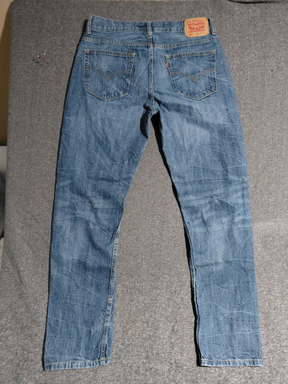 Levis 502 Jeans Mens 30×30 Blue Regular Tapered Medium Wash Denim