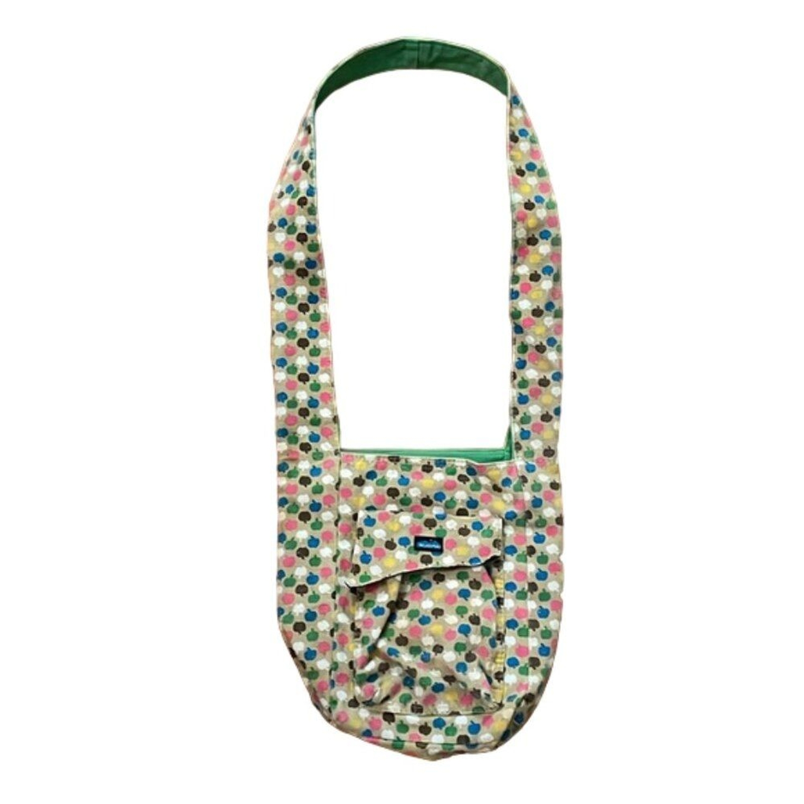 Kavu Canvas Tan Apple Print Shoulder Bag Tote 7x10x3 in