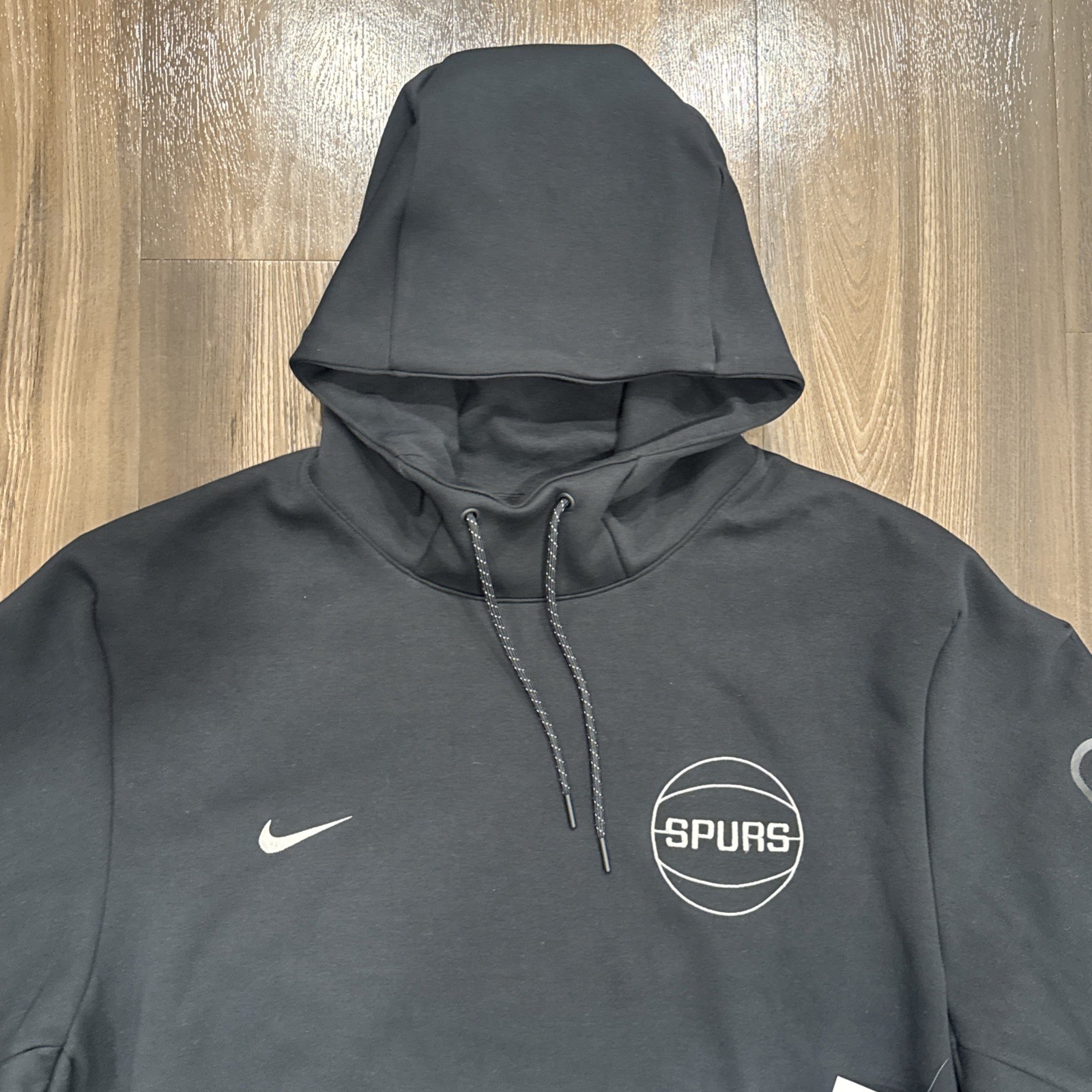 Nike Tech Fleece NBA San Antonio Spurs Men Sz 2XL-T Fitted Black Pullover Hoodie