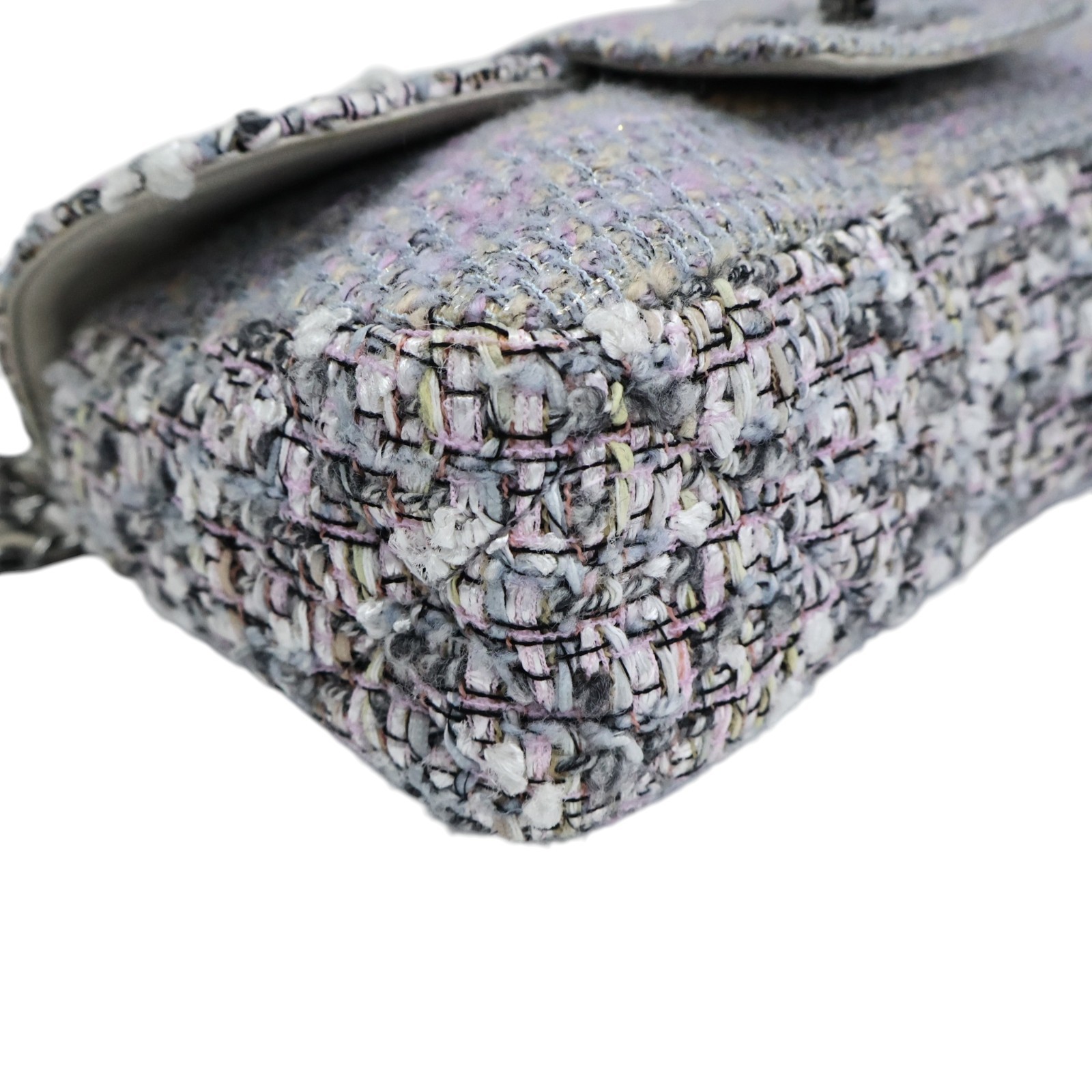 CHANEL Coco Mark 25 Chain Shoulder Bag Tweed Purple (No Card)