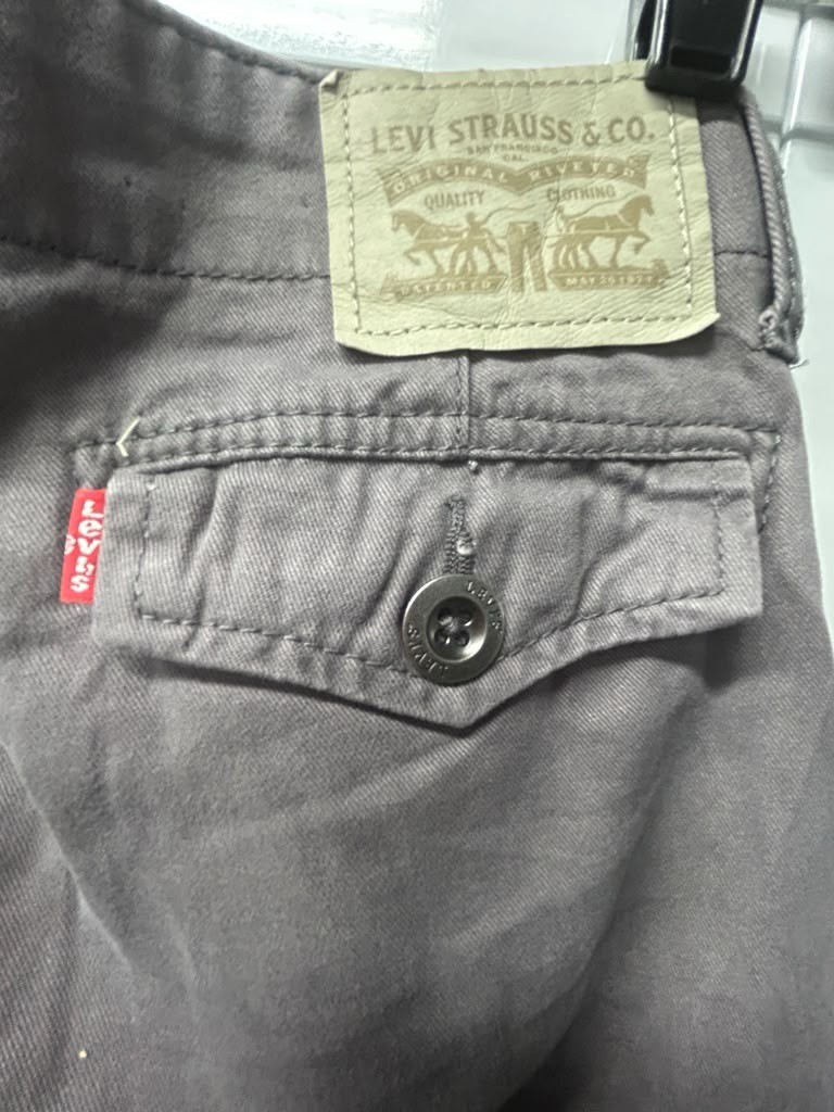 Levi’s Boys Cargo Pants Size 8 REG W24 L22 Grey Brown Twill Camo Waistband