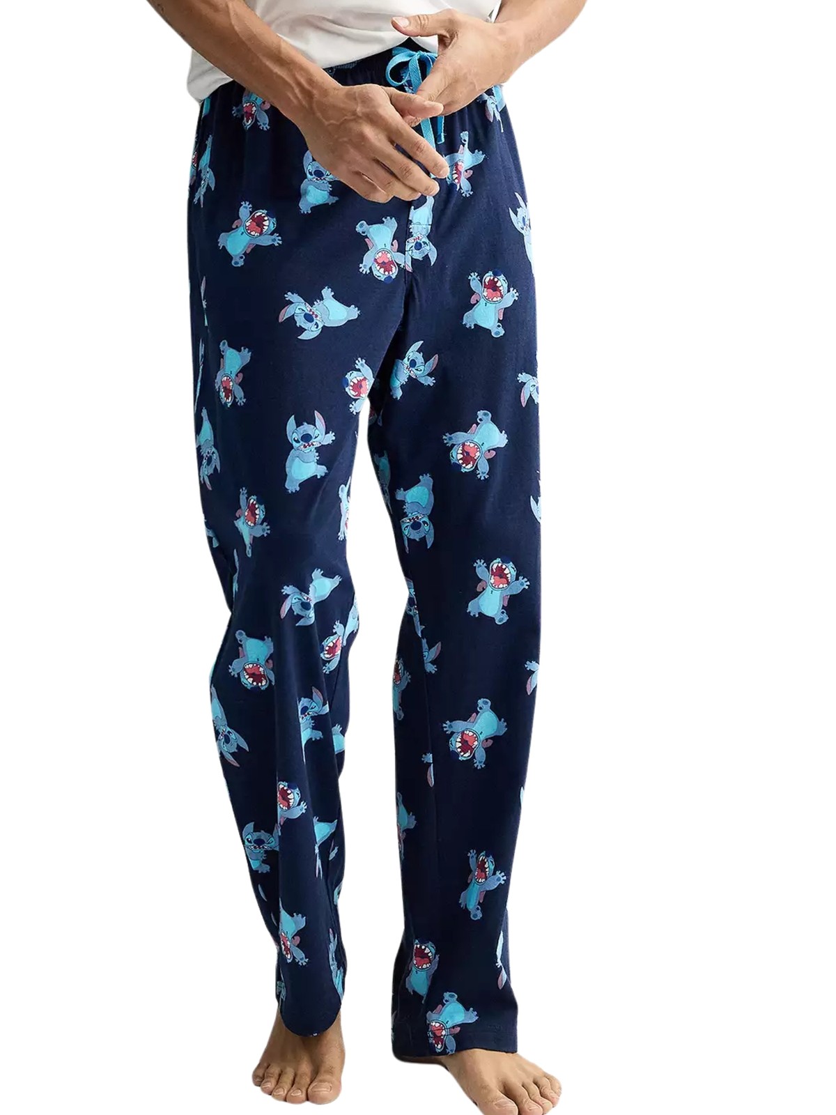 Men’s Disney Lilo & Stitch Pajama Pants Sleepwear Loungewear Blue All-Over Print