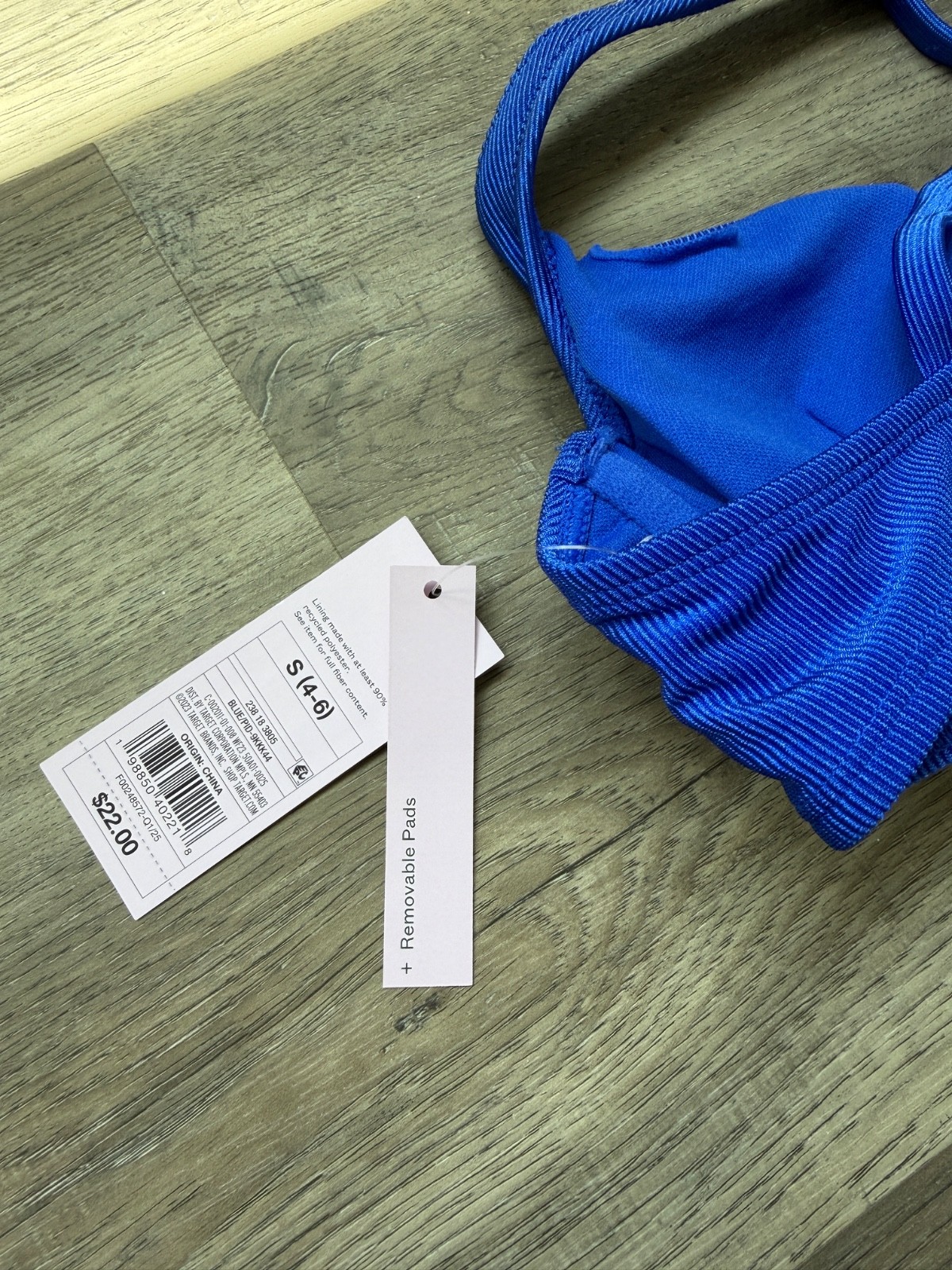 Wild Fable Shiny Ribbed Underwire Bikini Top Blue Size Small