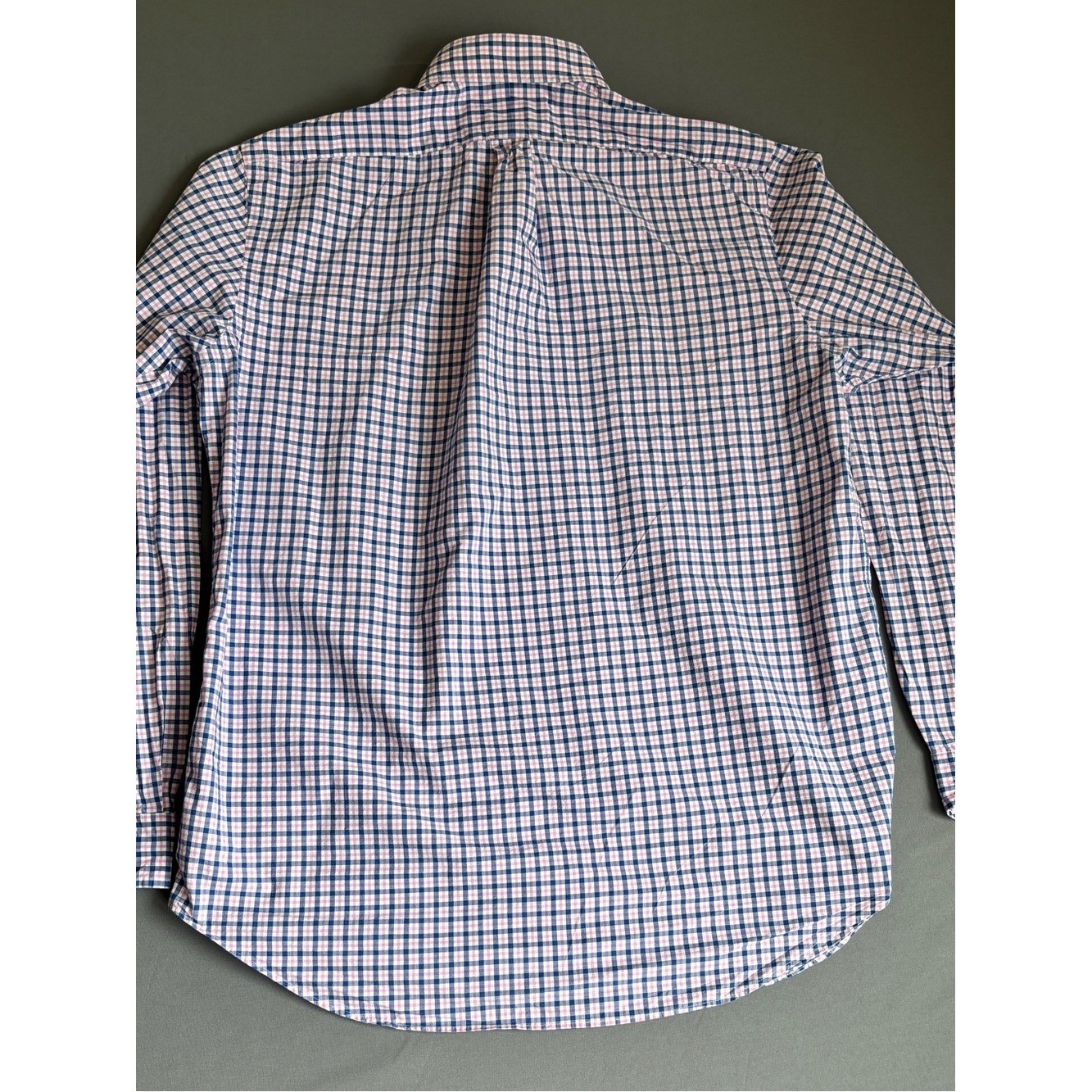 Ralph Lauren LG Blue Pink Plaid Button Down Shirt Cotton Classic Fit Men