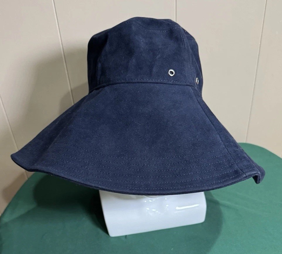Anthropologie WYETH Oversized Waterproof Bucket Sun Hat Navy Blue NWOT $48