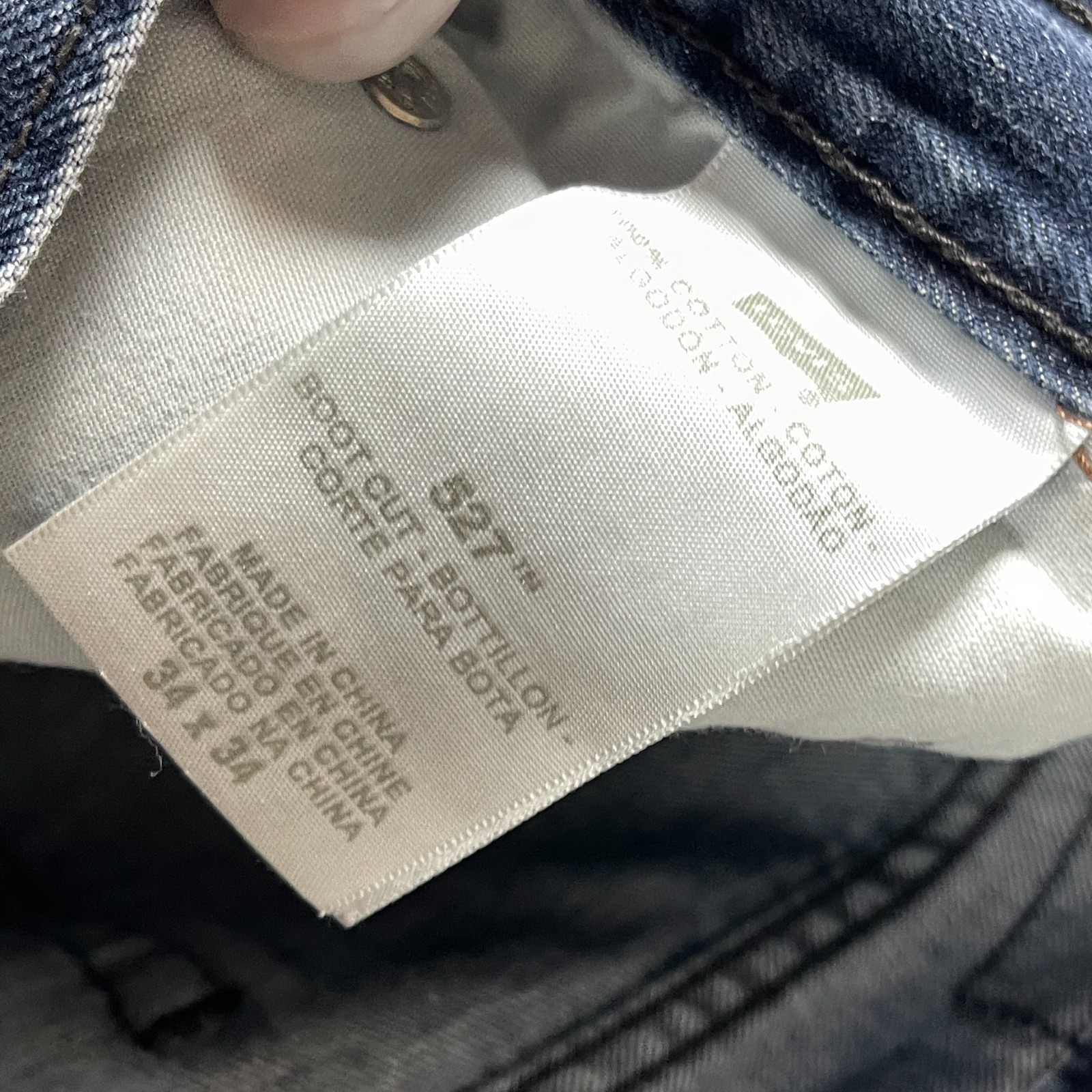 Levis 527 Bootcut Mens 34×34 Blue Jeans Distressed Vintage Y2K Grunge Western