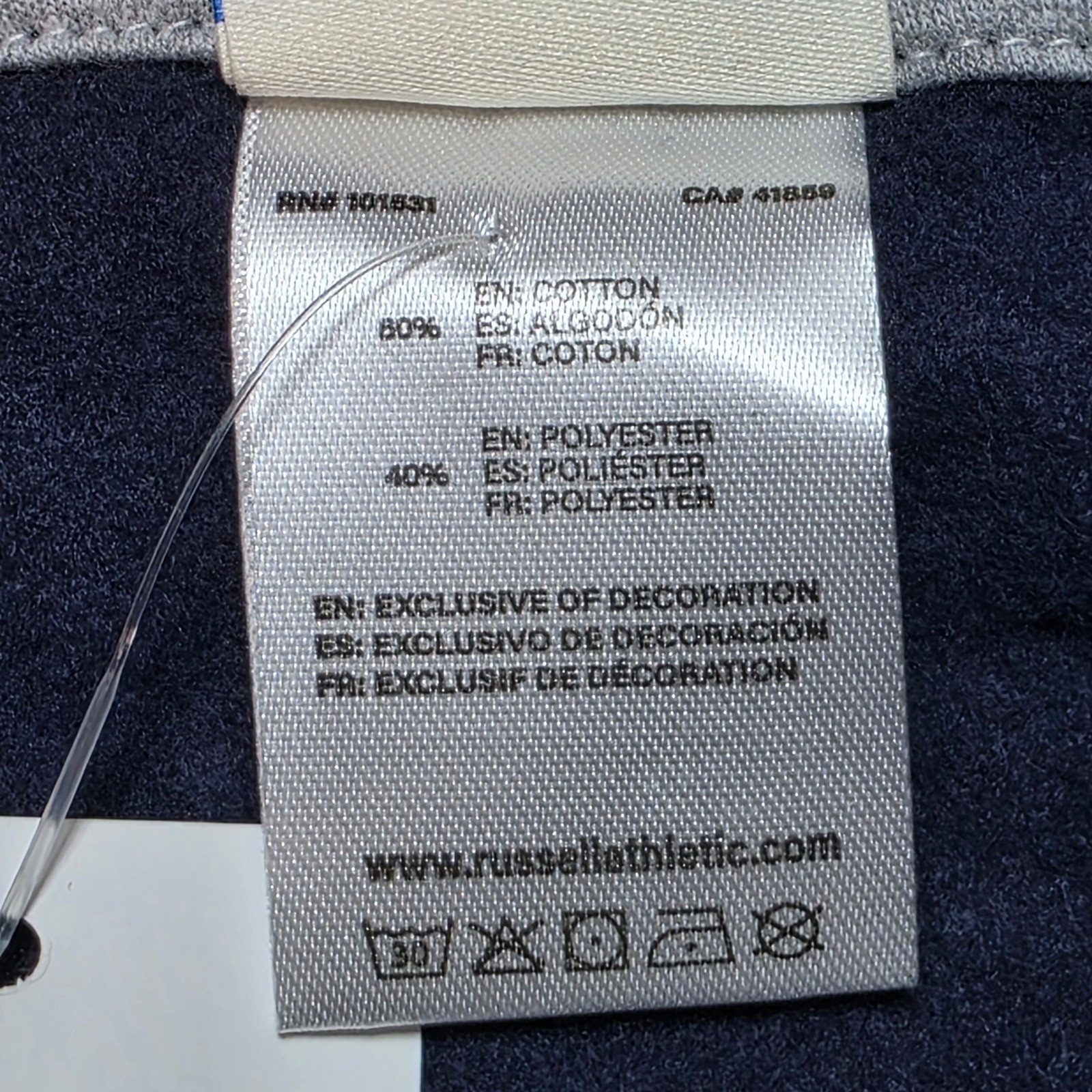 Men’s Medium Russell Athletic Hoodie Full Zip Blue NWT 1902 Graphic Fleece