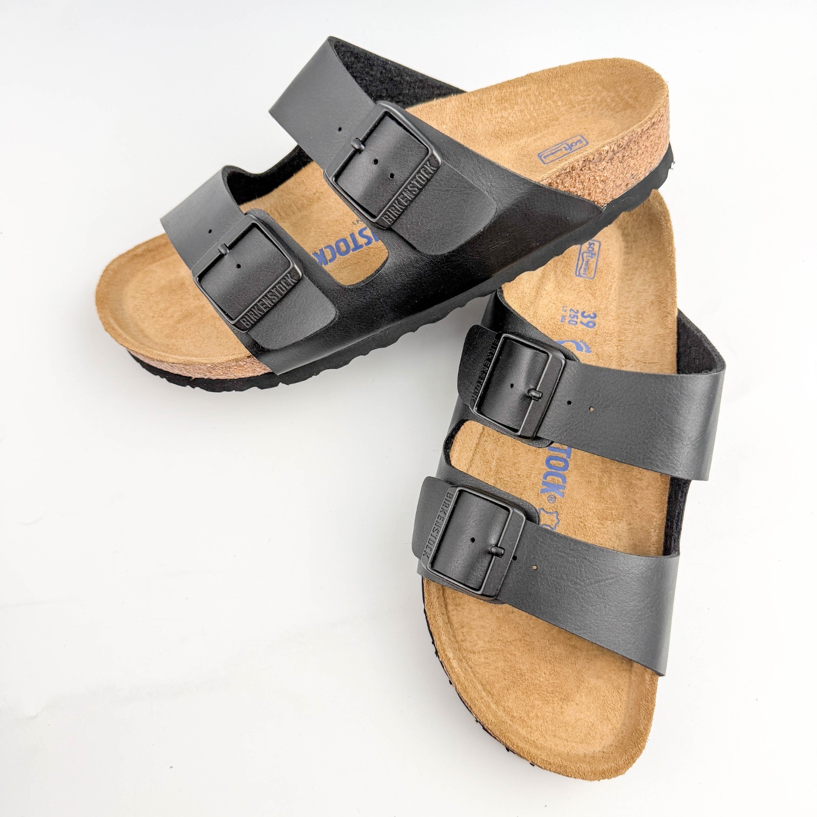 Birkenstock Arizona Black Birko-Flor Soft Footbed Two-Strap Unisex Sandals 37-45