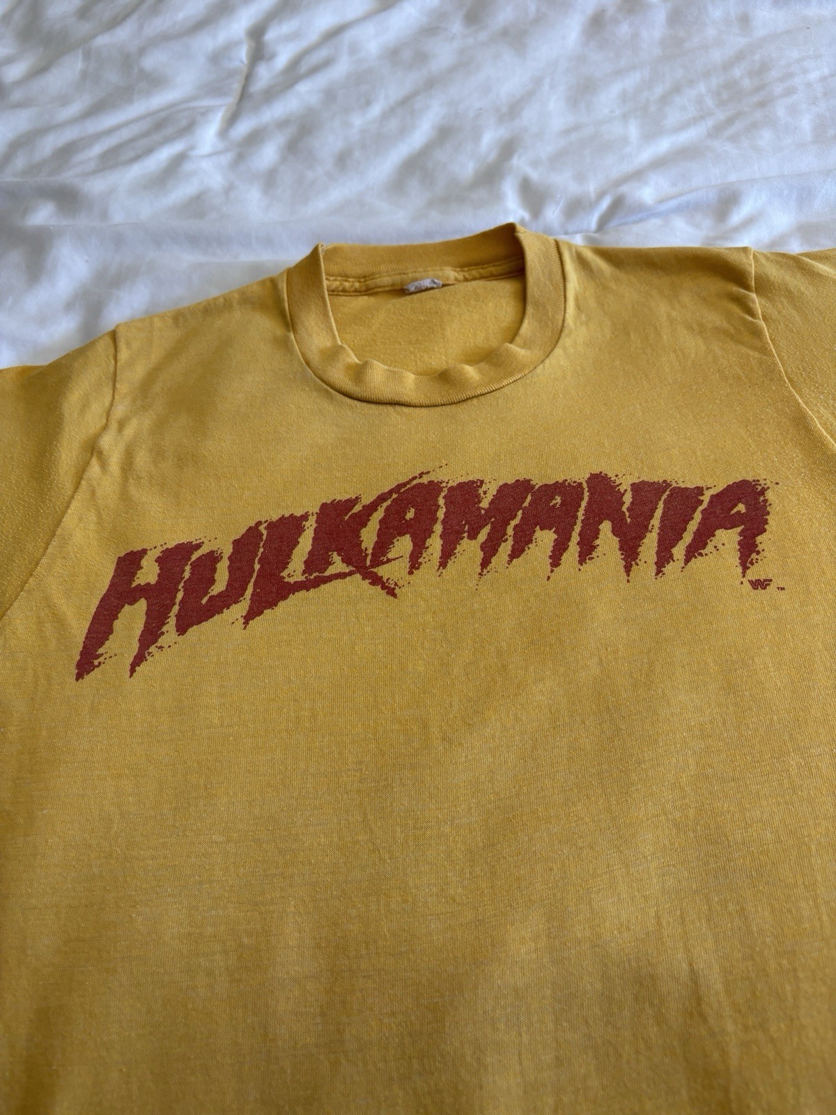 Hulk Hogan Youth 80’s Wrestling Legend Tee Shirt. 14.5 in. chest. 23 in. long.