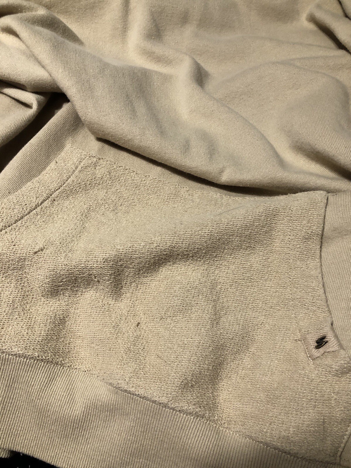 Seven7 Tan Hooded Sweatshirt Textured Hood Pocket Women’s Size XL