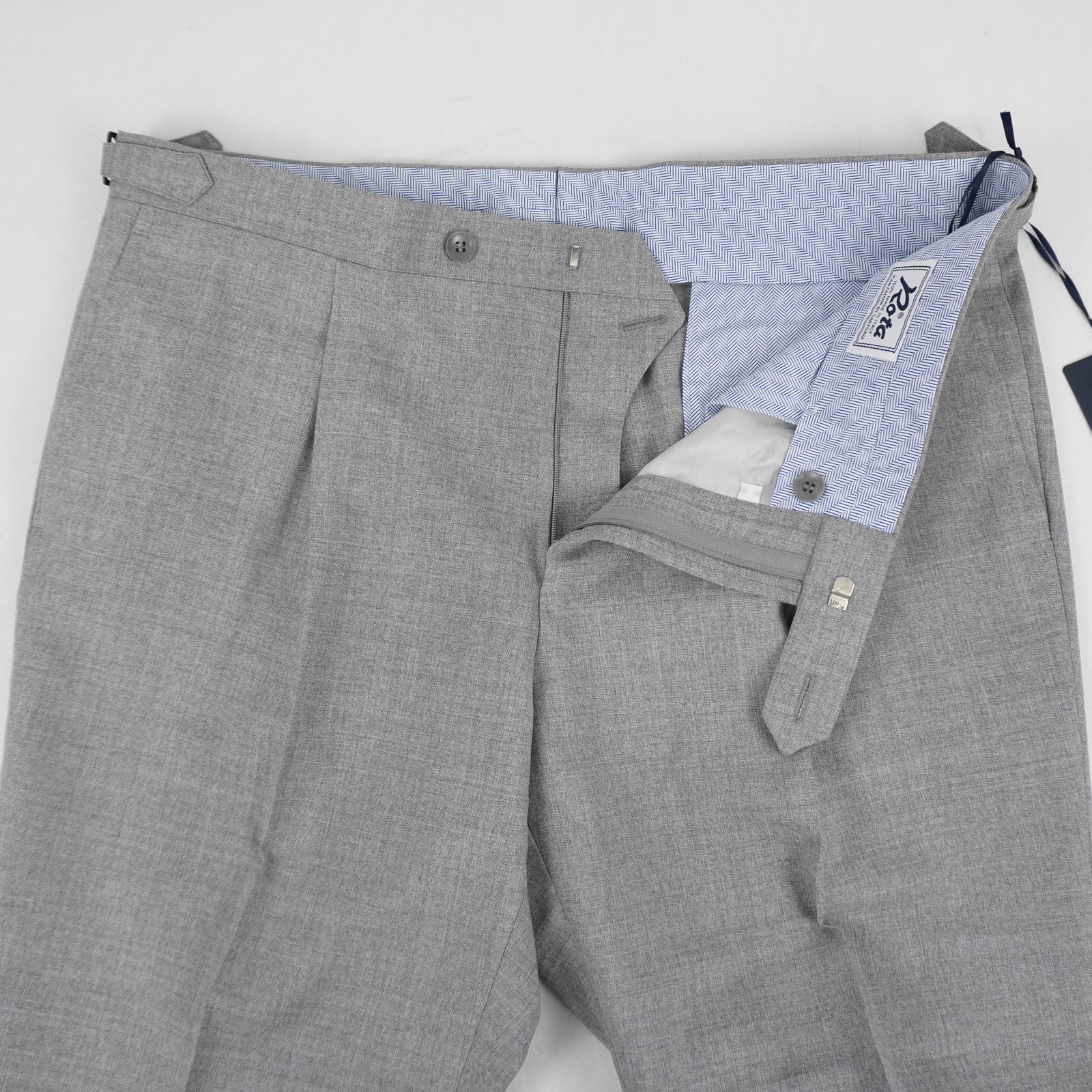 Rota 100% Virgin Wool Trousers In Grey With Unfinished Hem – Men’s Size IT 51