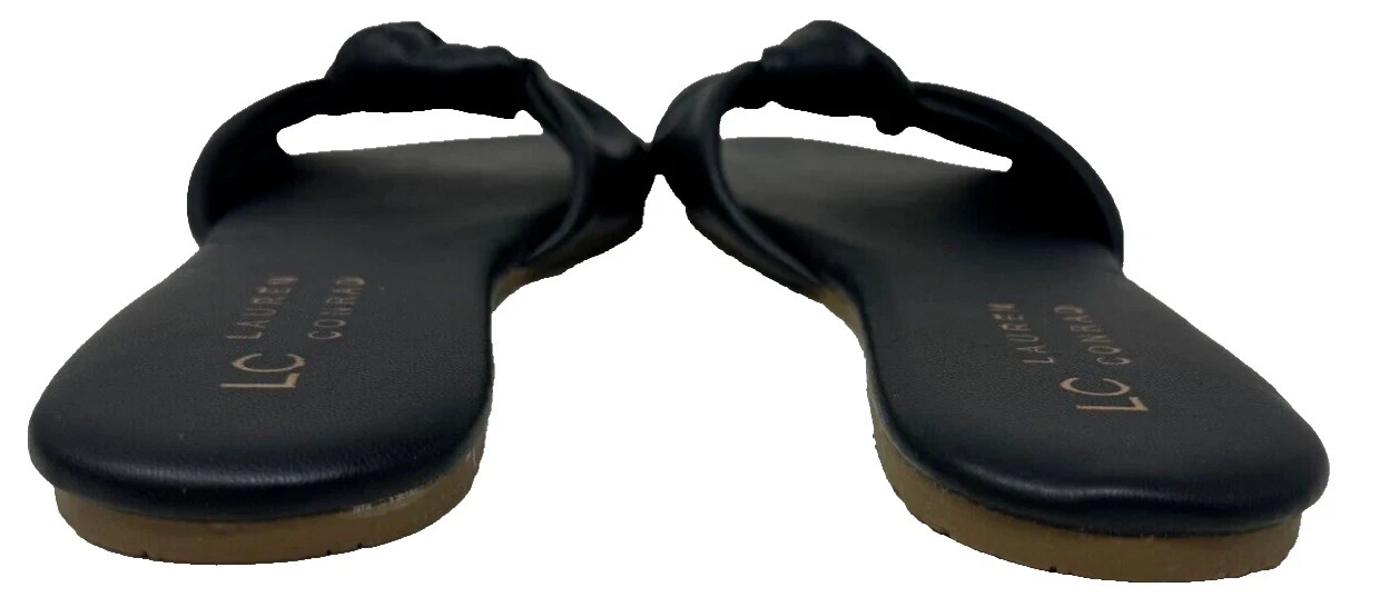 LC Lauren Conrad Women’s Cedar Knotted Slip On Slide Sandals Black Size:7 128S