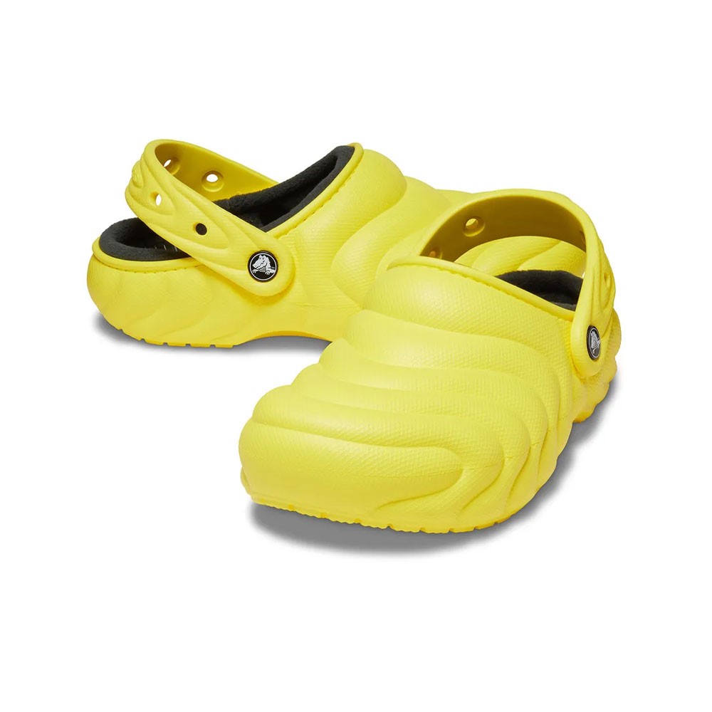 New CROCS Womens CLASSIC LINED OVERPUFF CLOG 210059-77J CYBER YELLOW US W 5-9