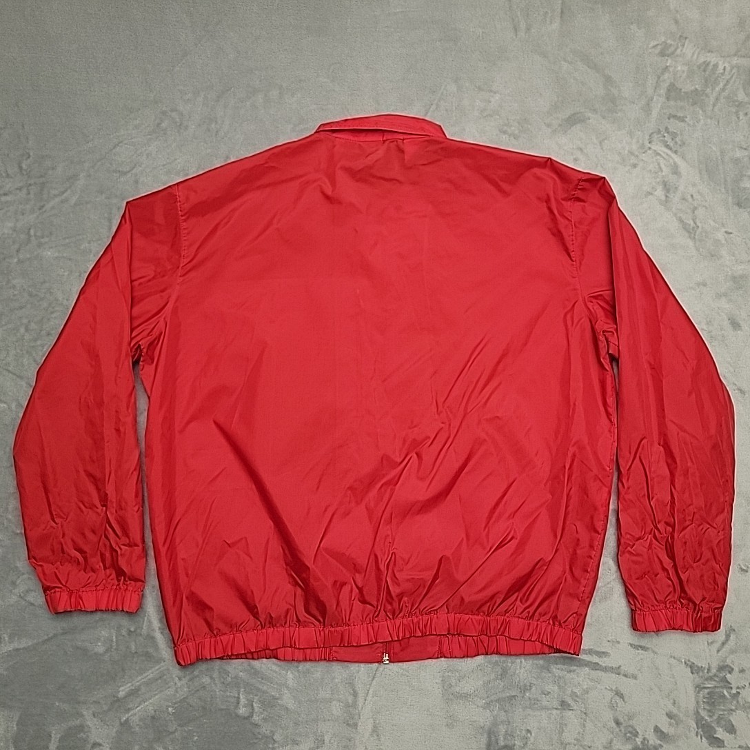 VTG Norsport Jacket Men Extra Large Red Nylon Full Zip Windbreaker Unlined Retro