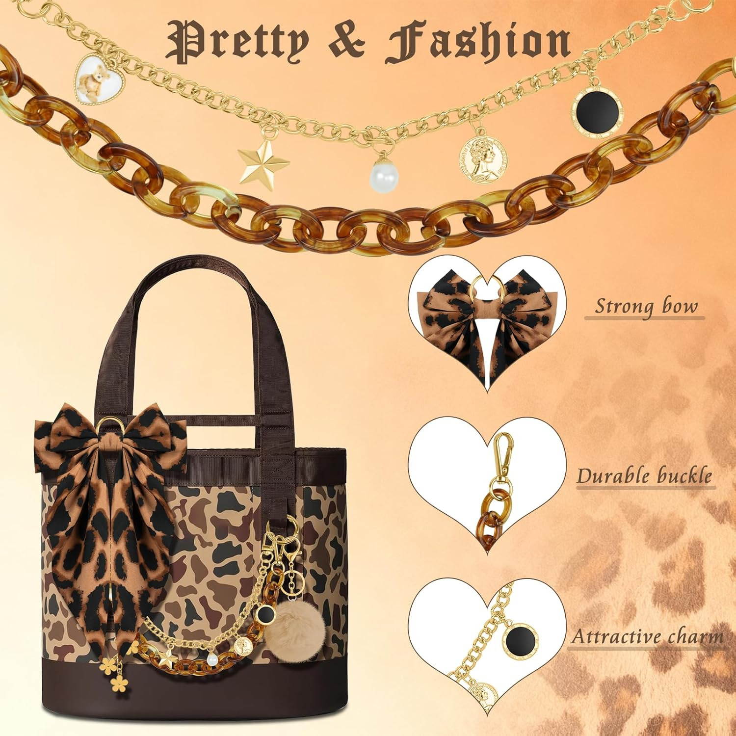 5-Piece Tote Bag Charm Set for YETI Camino and Bogg Beach Tote Accessories