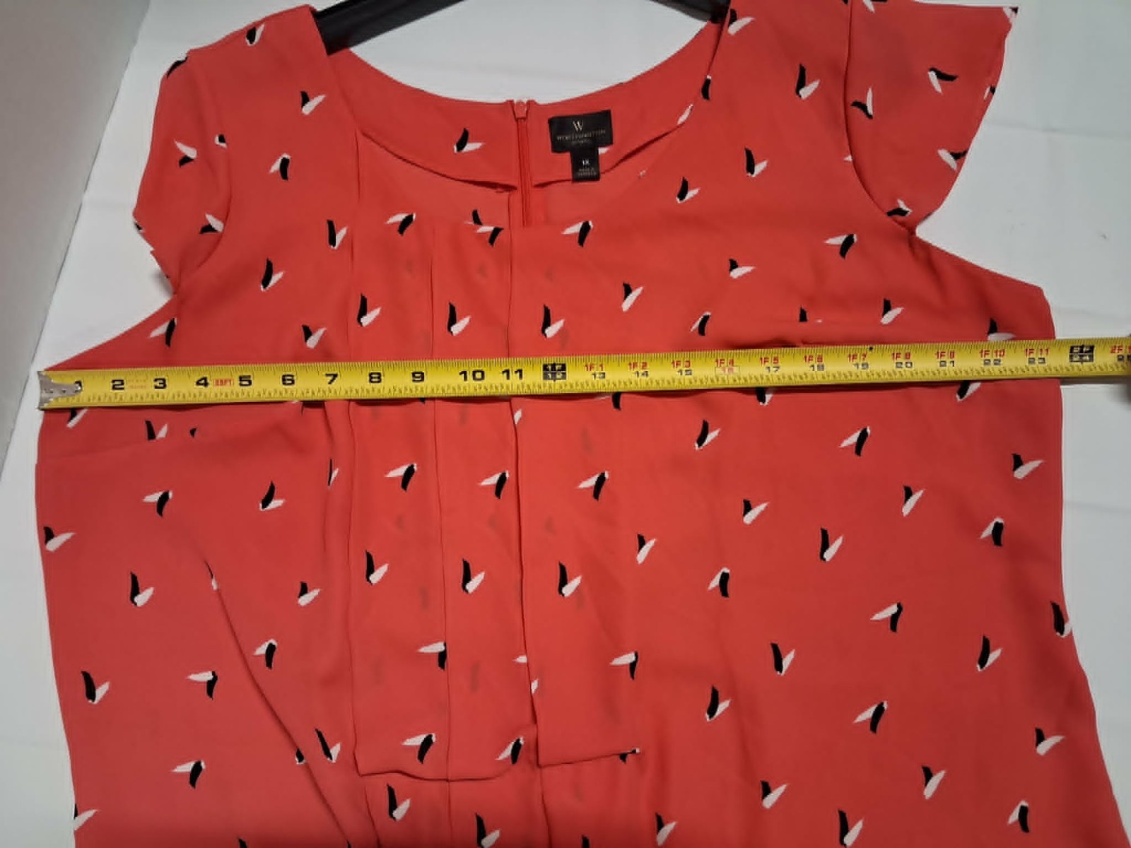 Worthington Womens Blouse 1X Red with Pattern