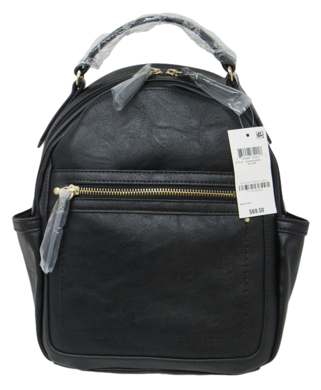 NEW w/ TAGS INC Riverton Backpack / Purse / Bag BLACK fits an iPad NWT