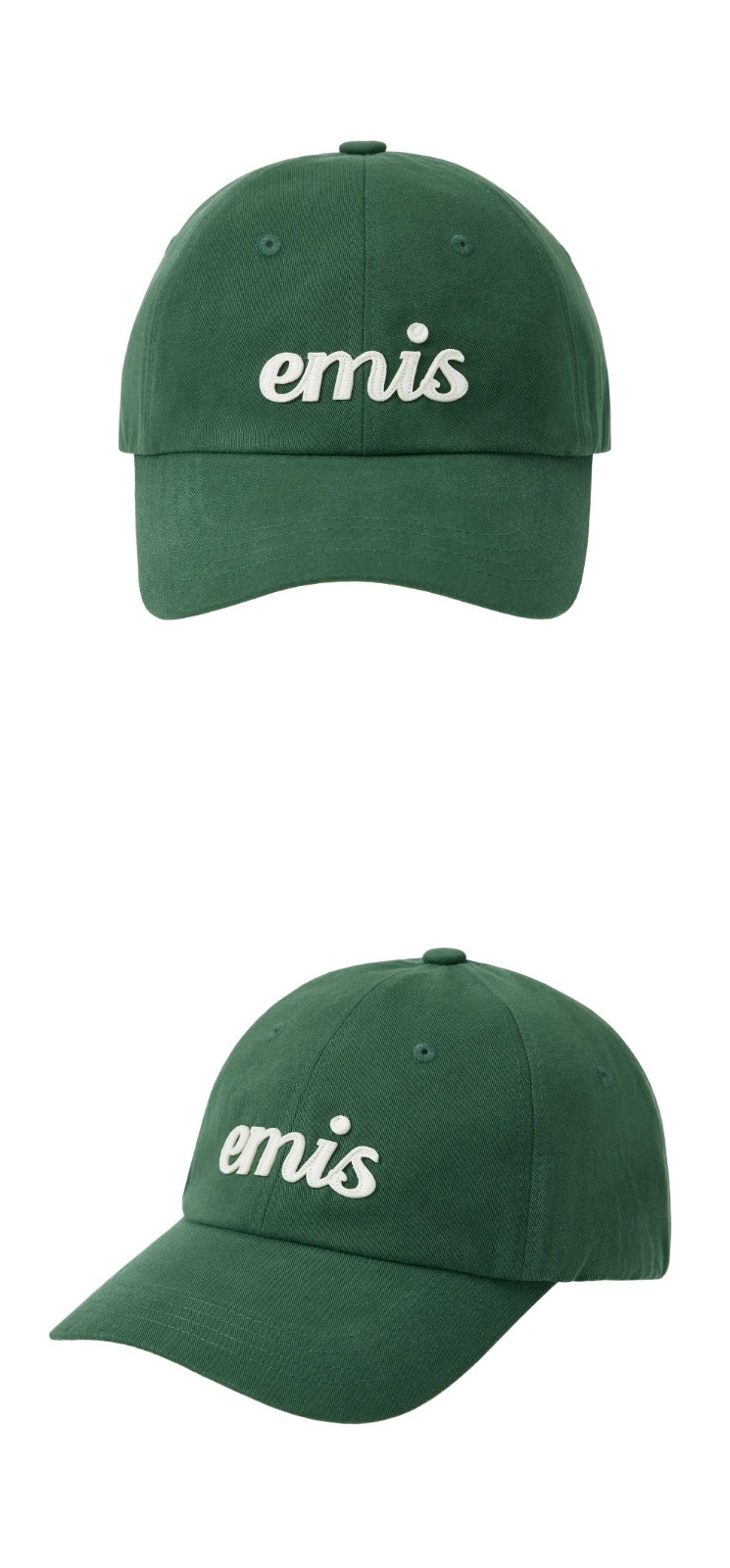 EMIS Applique Ball Cap Adjustable Cotton Unisex Made in Korea