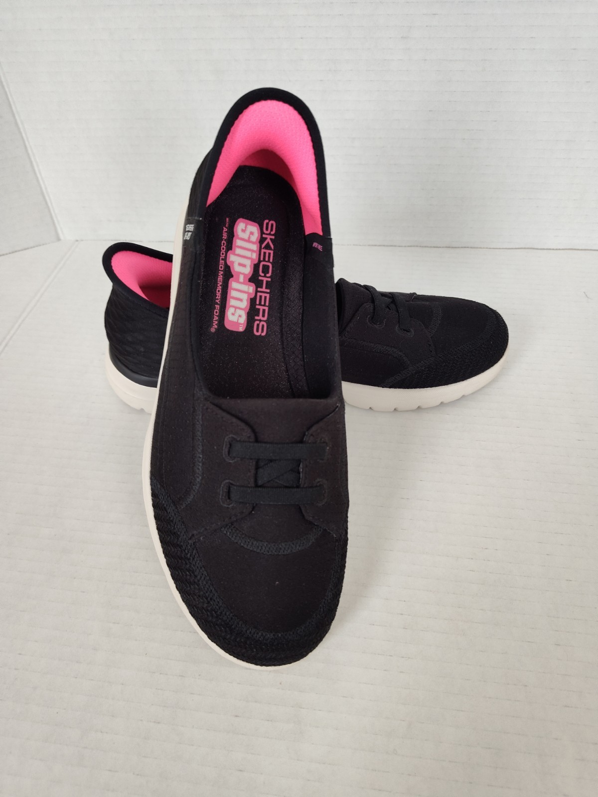 Skechers Slip Ins On-The-Go Flex Top Notch Black Shoes Womans 6.5