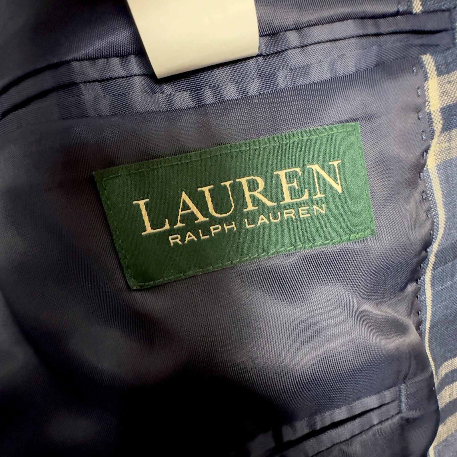 Lauren Ralph Lauren Men’s Blue Plaid Linen Ultraflex Blazer Suit Jacket Size 44R