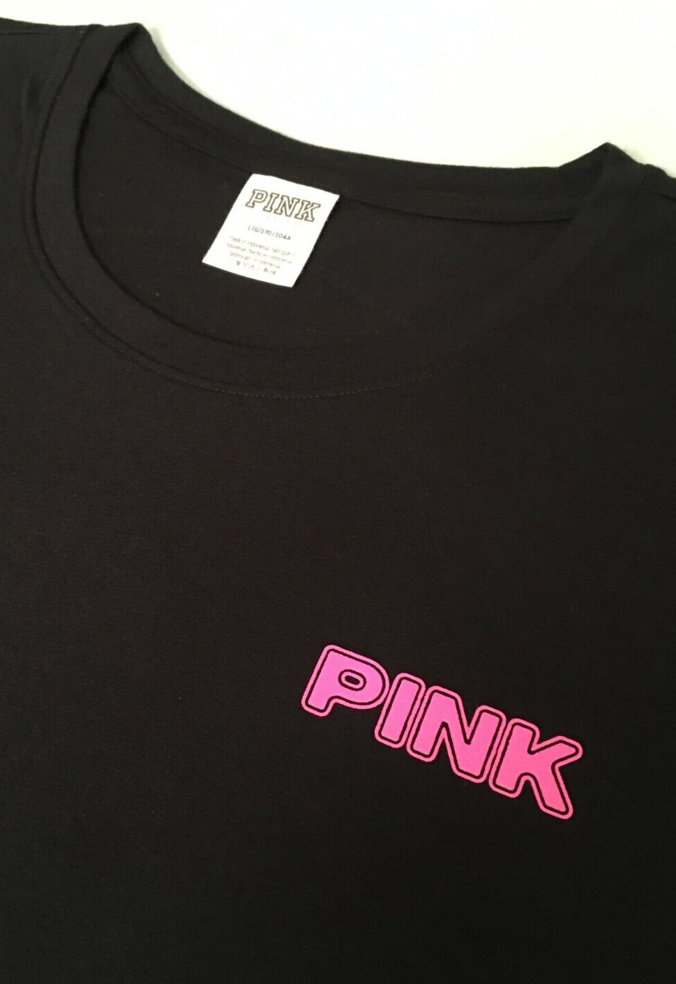 Victoria’s Secret PINK Perfect Tee Rhinestone Glitter Love Logo Shirt Top L NWT