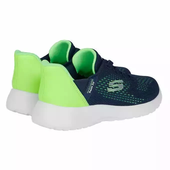 New With Box!Skechers Kids Hands Free Swift Fit Sneaker Shoes, Black/Navy