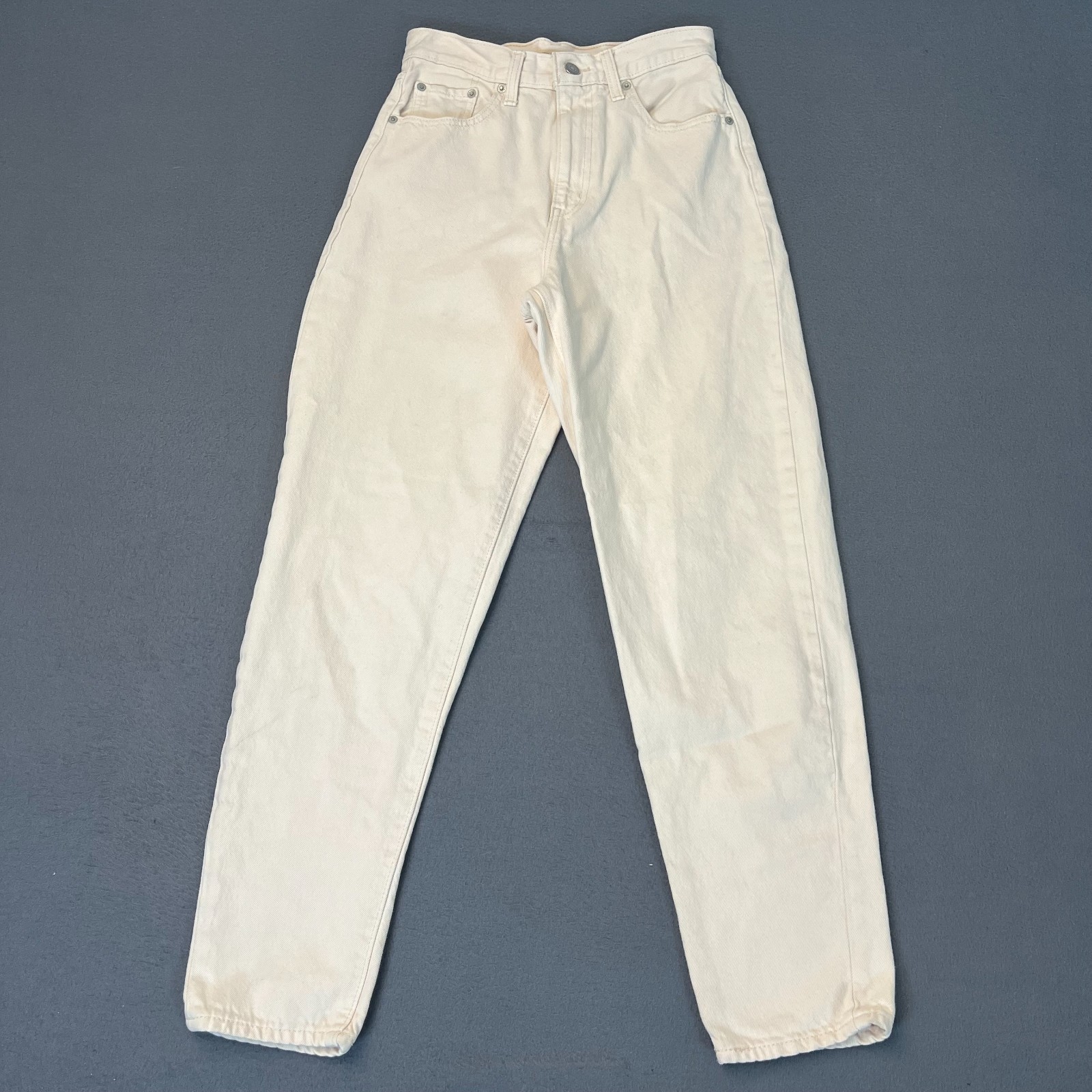 Levis Womens Size 26, 29L High Loose Taper Premium Jeans Big E Ivory White NWI