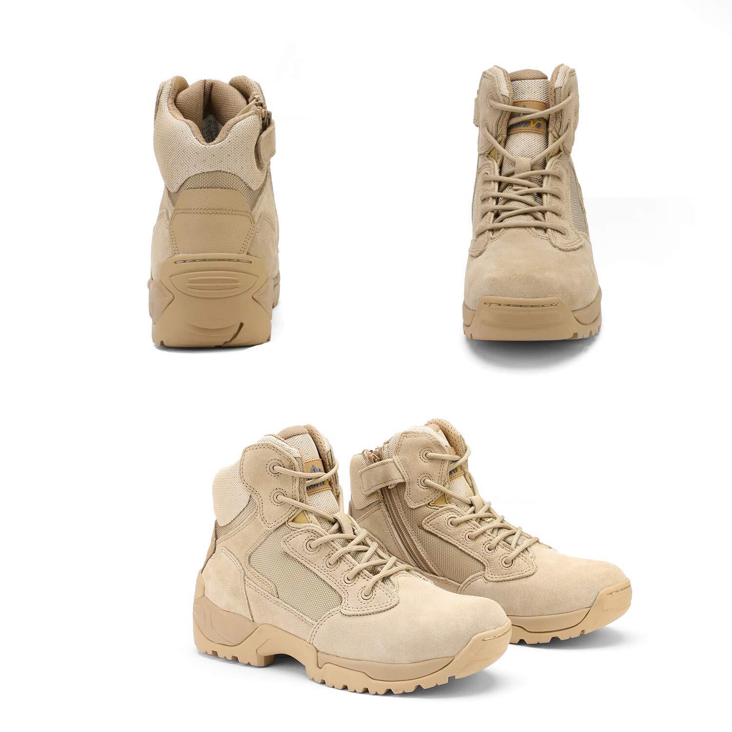 NORTIV 8 Men’s Military Tactical Work Boots Hiking Motorcycle Combat Trail Shoes