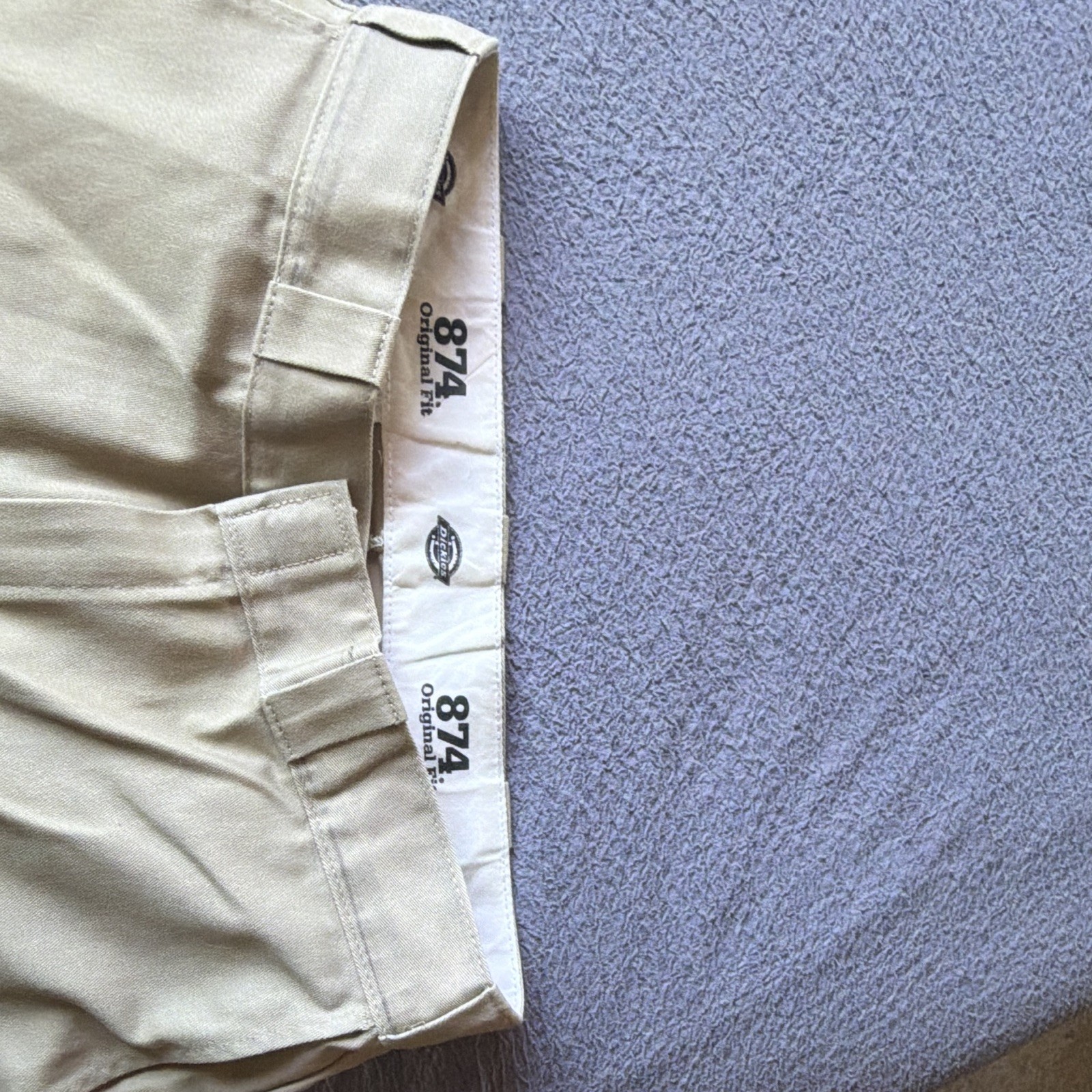 Dickies 874 Original Fit Work Pants Beige 34×30 Cotton/Poly Twill