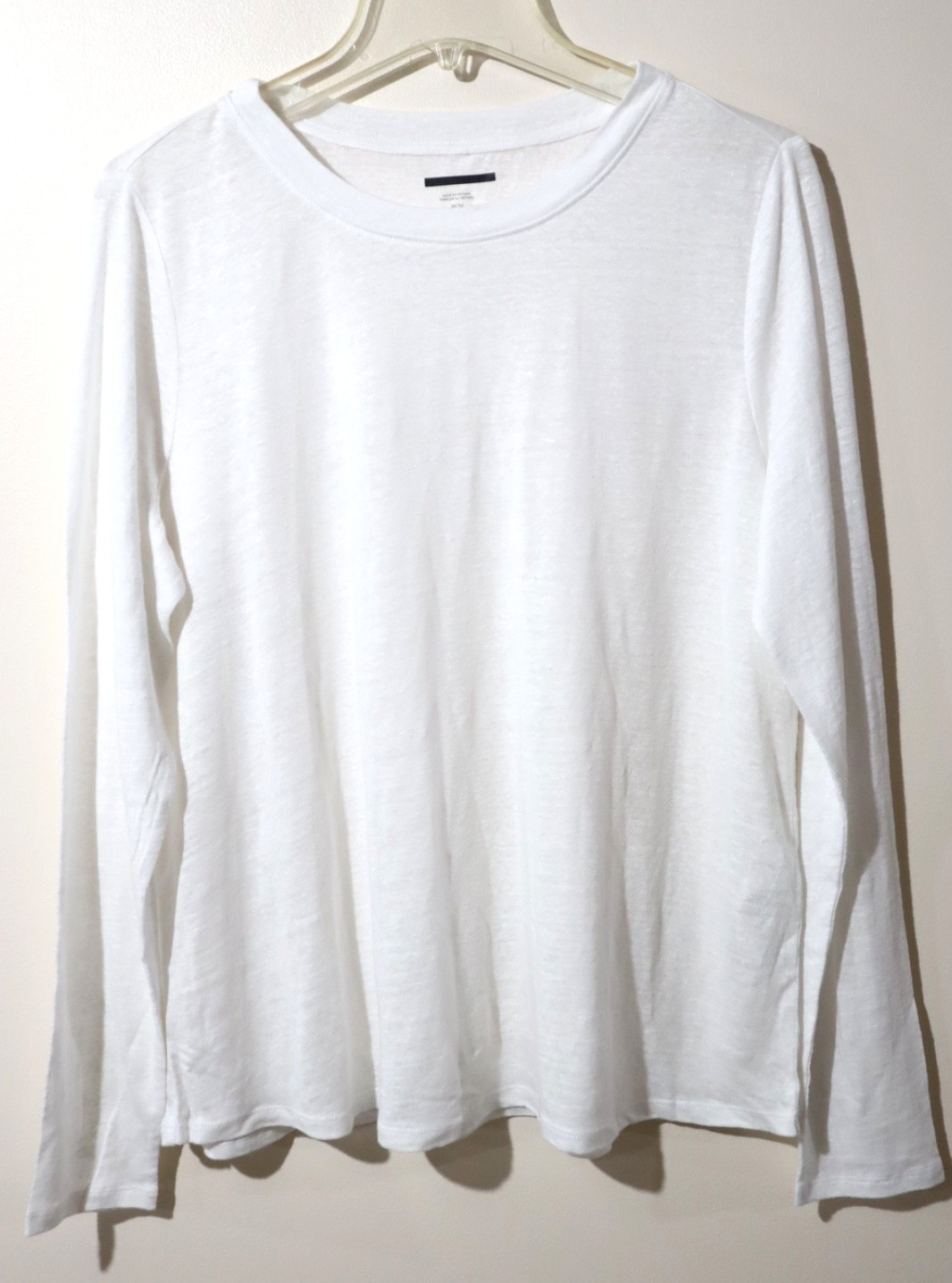 Eileen Fisher Womens $128 Organic Linen Jersey Crew-Neck Long-Sleeve Tee size PP