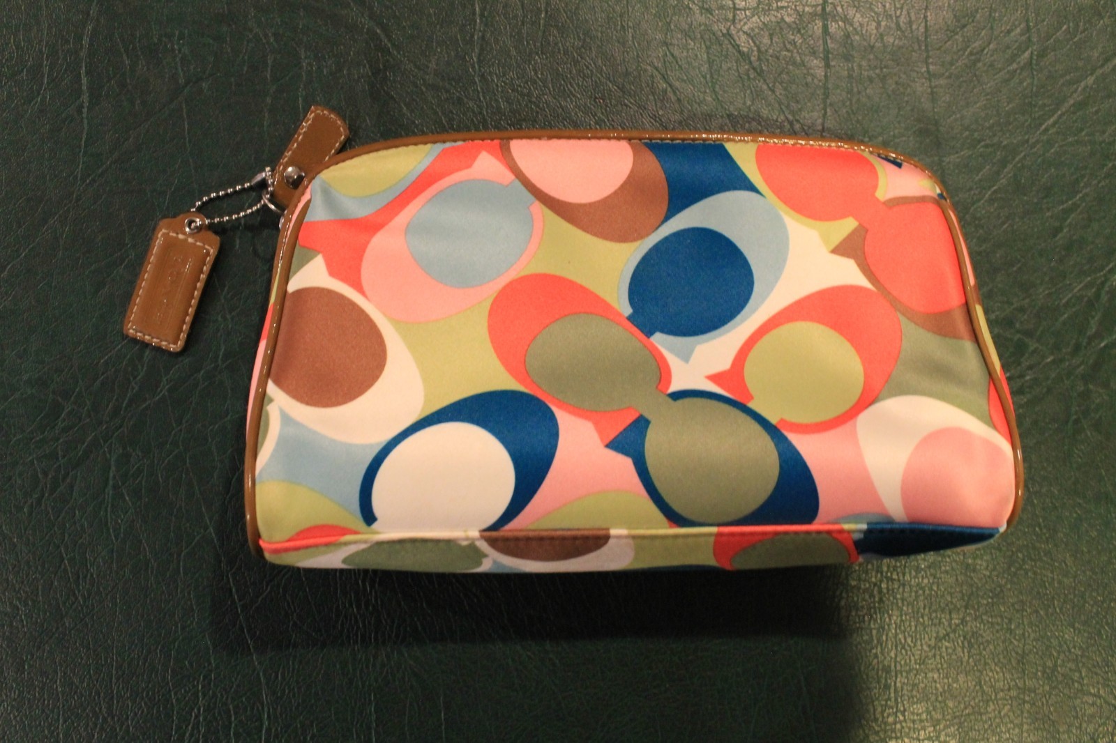 Coach Small Zip Satin Chain Print Multi-Color Bag