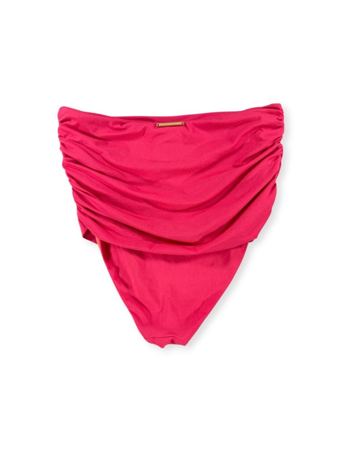 Stella McCartney Swim High-Rise Ruched Bikini Bottoms in Hot Pink & Coral Size S