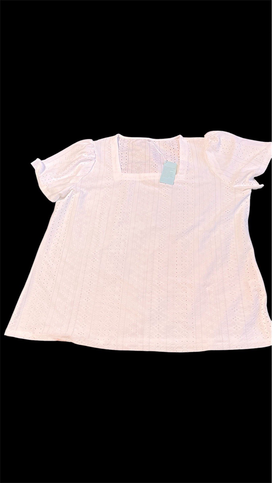 Universal Thread White Eyelet Square Neck Top