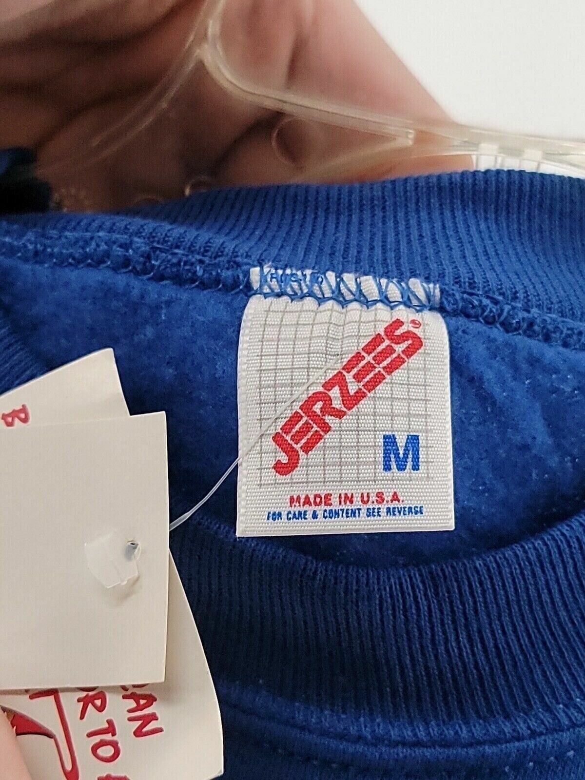 Jerzees Vintage Mens Sweater Size Medium Solid Blue Cotton / Polyester Blend NWT