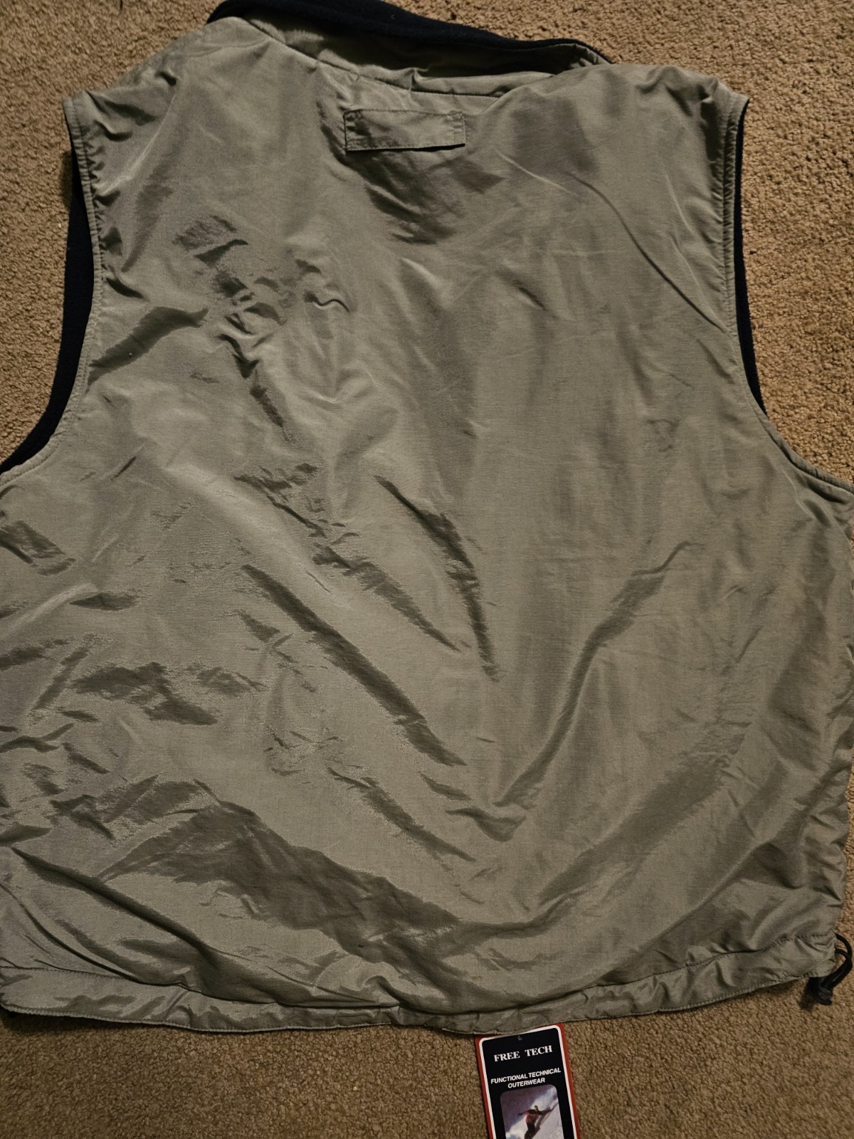 NWT Free Tech Reversible Vest Mens L Sage Green Navy Blue Fleece Gorpcore Hiking