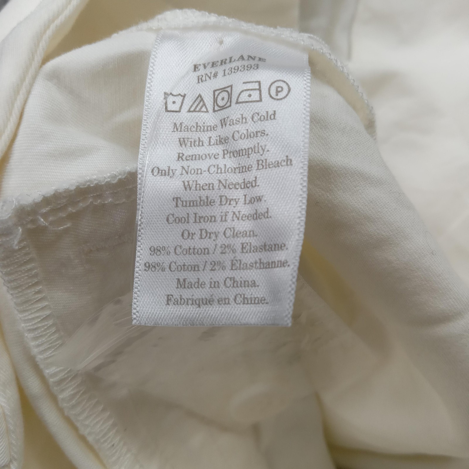 Everlane Pants Womens 00 White Cotton Stretch Chino Tapered Pleated Dress