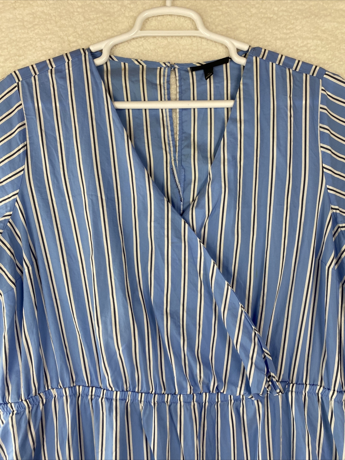Lane Bryant Dress Womens Plus 26 Rhodes Striped Faux Wrap Work Office S/sleeve
