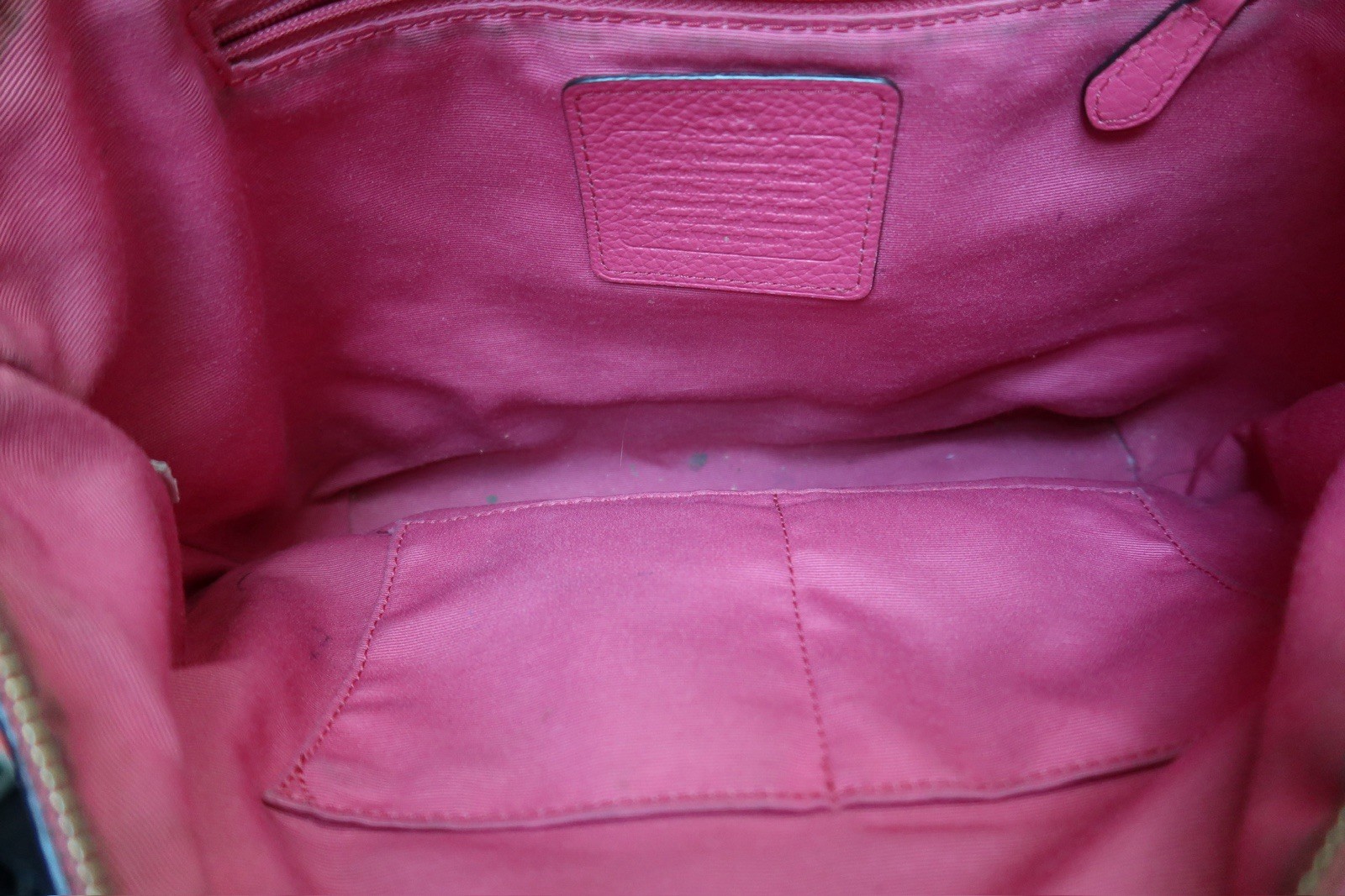 Coach F55665 Hot Pink Leather Ava Chain Carryall Satchel Shoulder Bag Handbag
