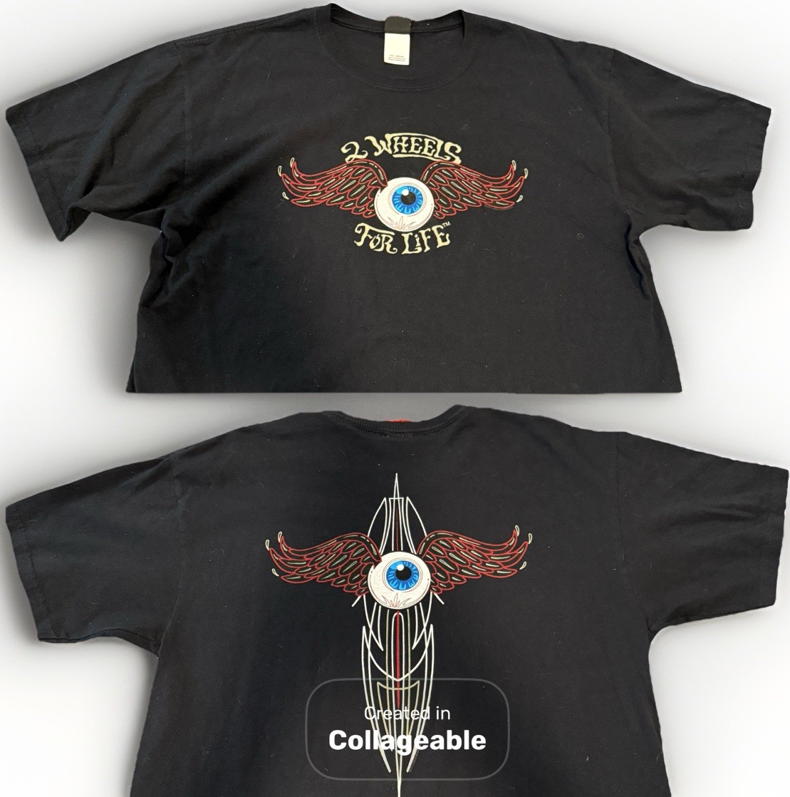 Hot Leathe Legendary Eye Roses Graphic T-Shirt Black XL Vintage Style Streetwea.