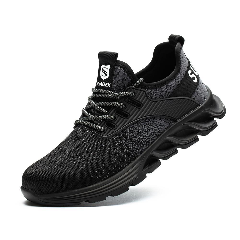 SUADEX Work Safety Shoes Steel Toe Sneakers Indestructible Composite Toe Black