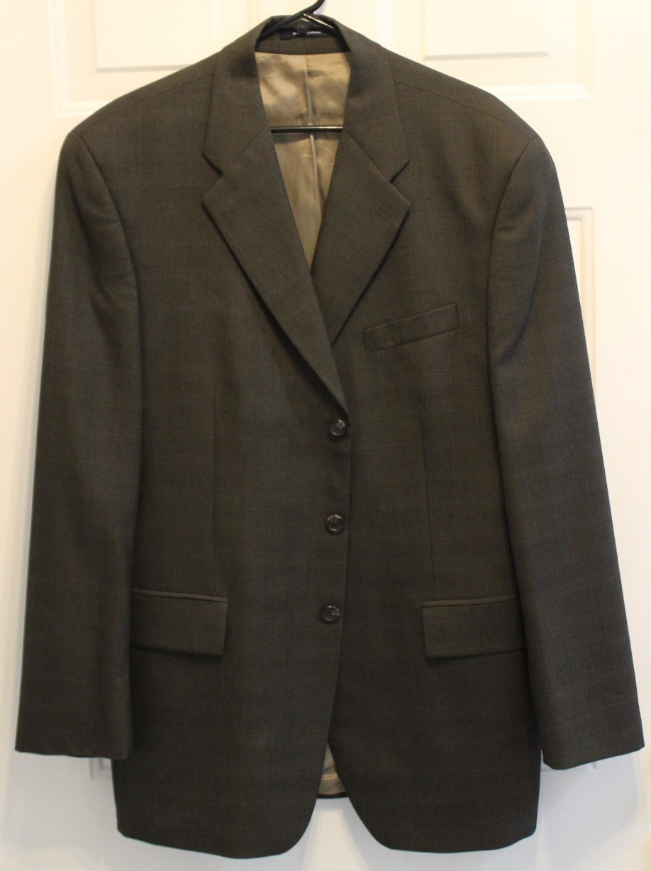 Chaps Ralph Lauren Blazer Jacket Men’s Size 44T Brown Check Beige 3-Button VTG