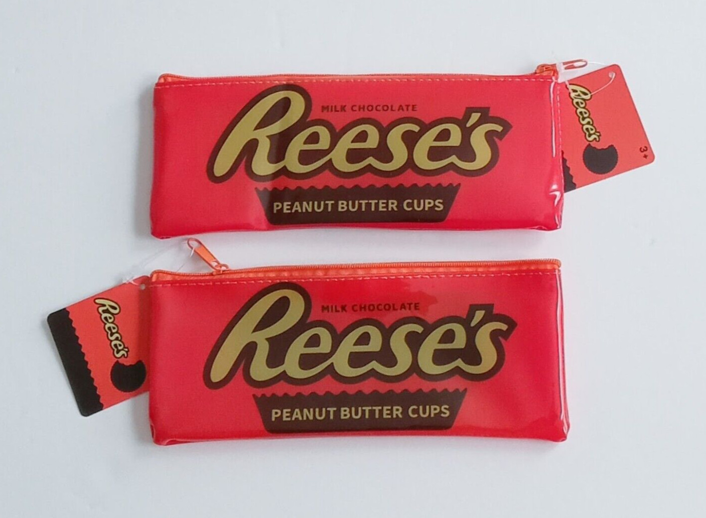 Reese’s Peanut Butter Cup Zip Pouch Pencil Pen Case Cosmetic Bag Lot of 2
