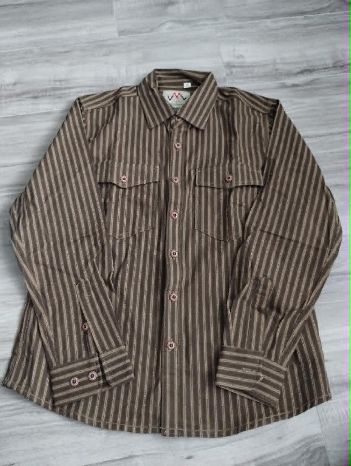 American Retro Striped Men Long-sleeved Shirt Comfortable Casual Workwear Shirt