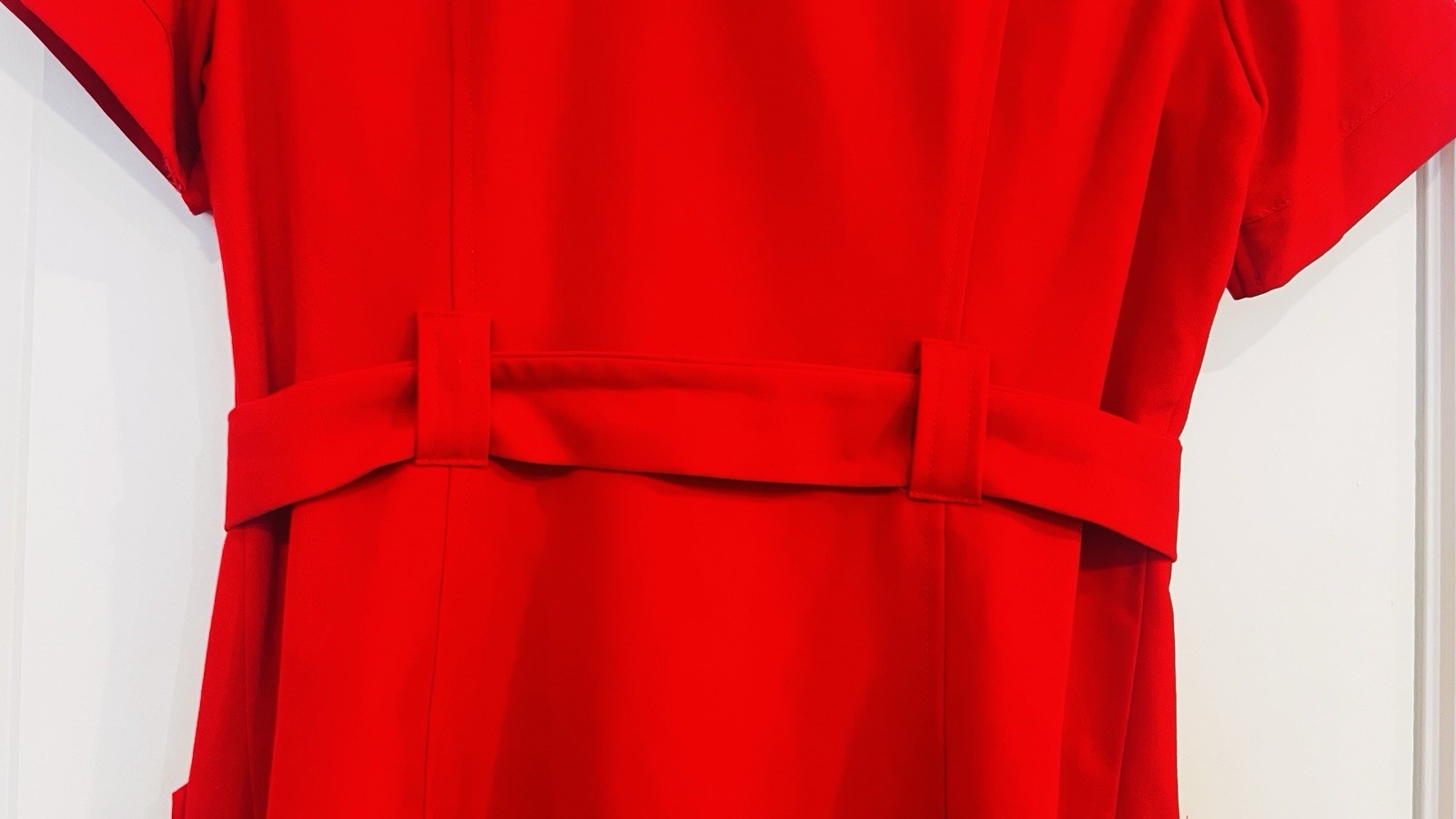 Sharagano Red Utility Zip Belted Women’s Shirt Dress Size 10
